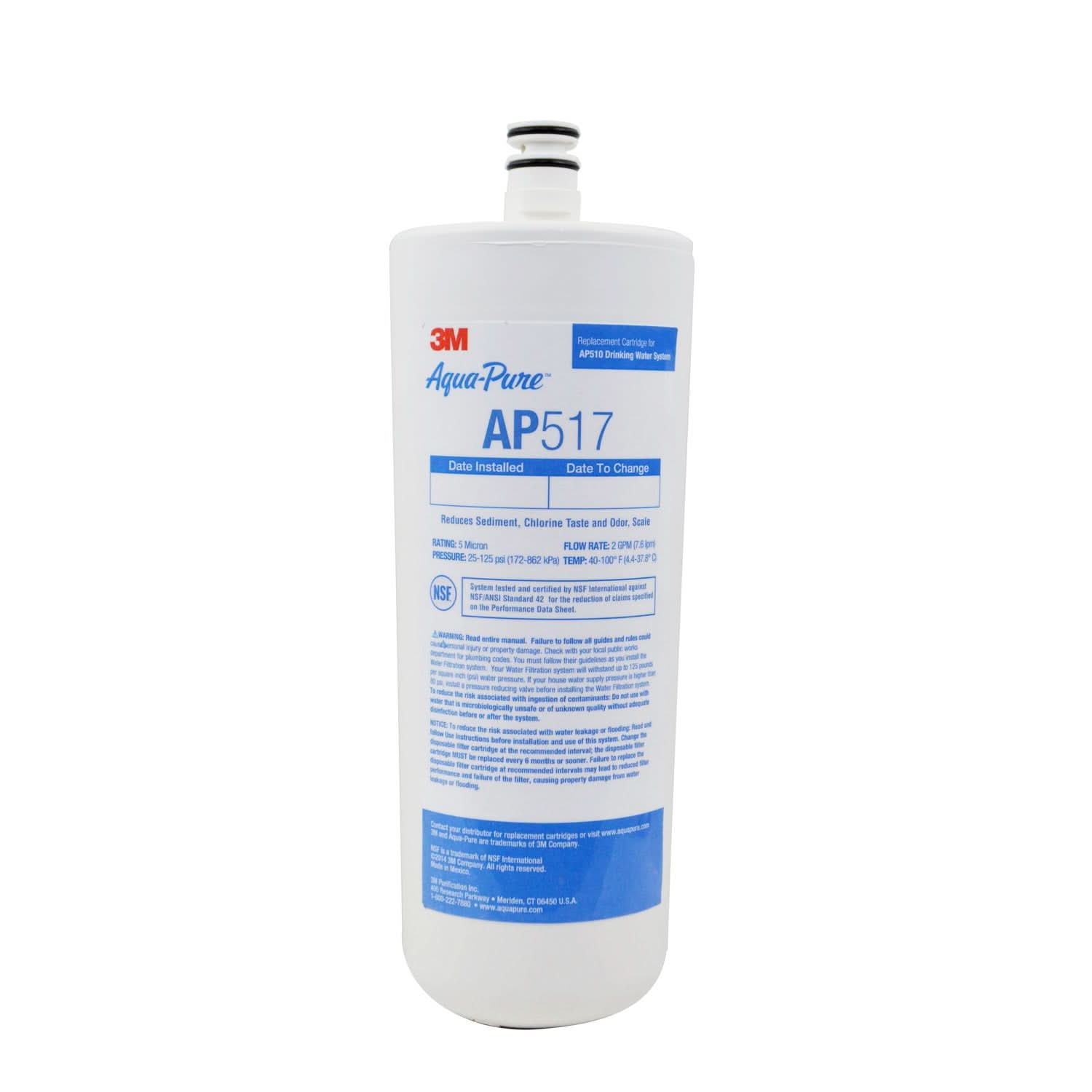 3M Aqua-Pure AP517 Dirt, Rust, Taste / Odor, Scale & Chlorine Water Filter