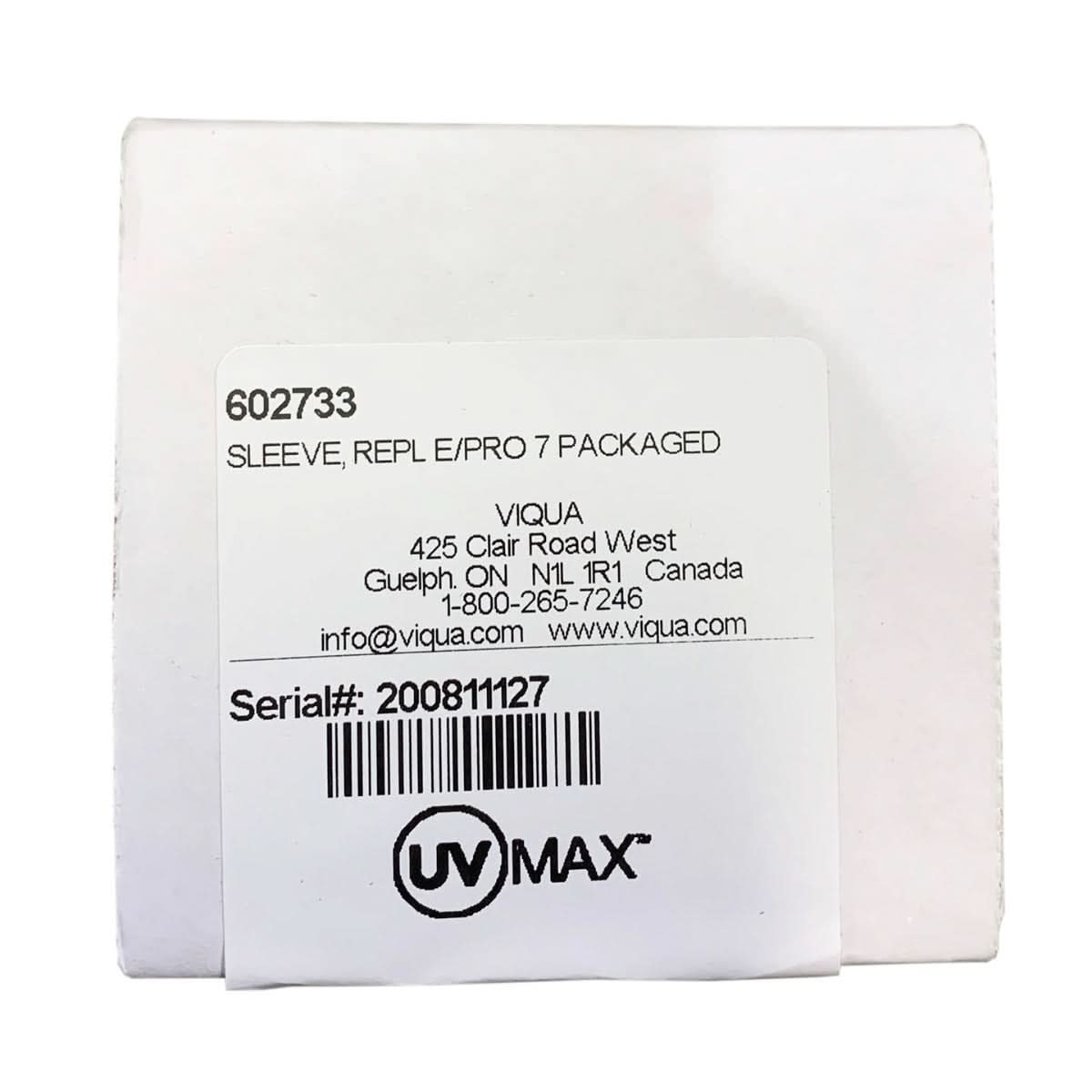 602733 Quartz Sleeve for UV Lamp 602806 by Viqua