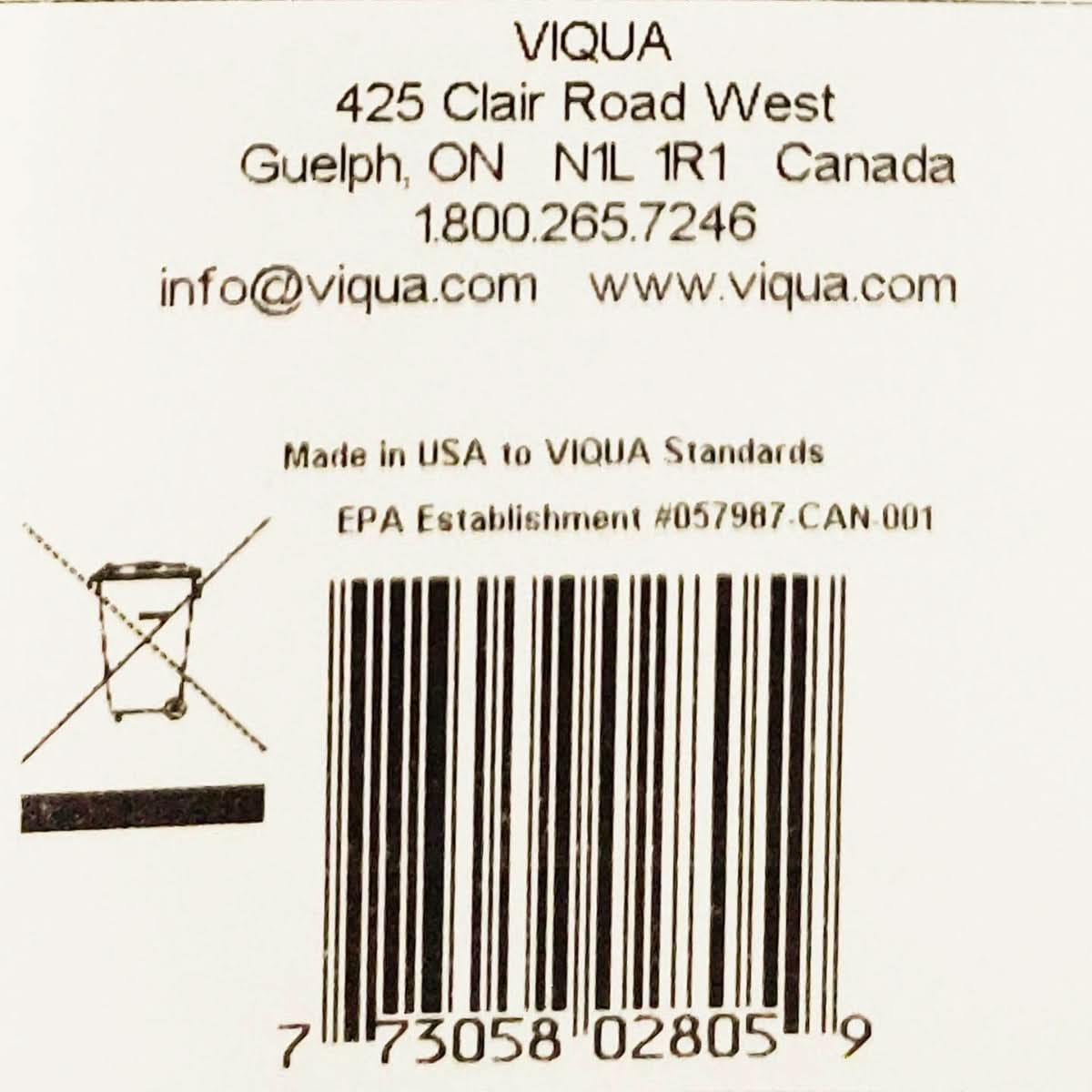 602805 Water Disinfection System UV Lamp by Viqua - WaterFilters.NET