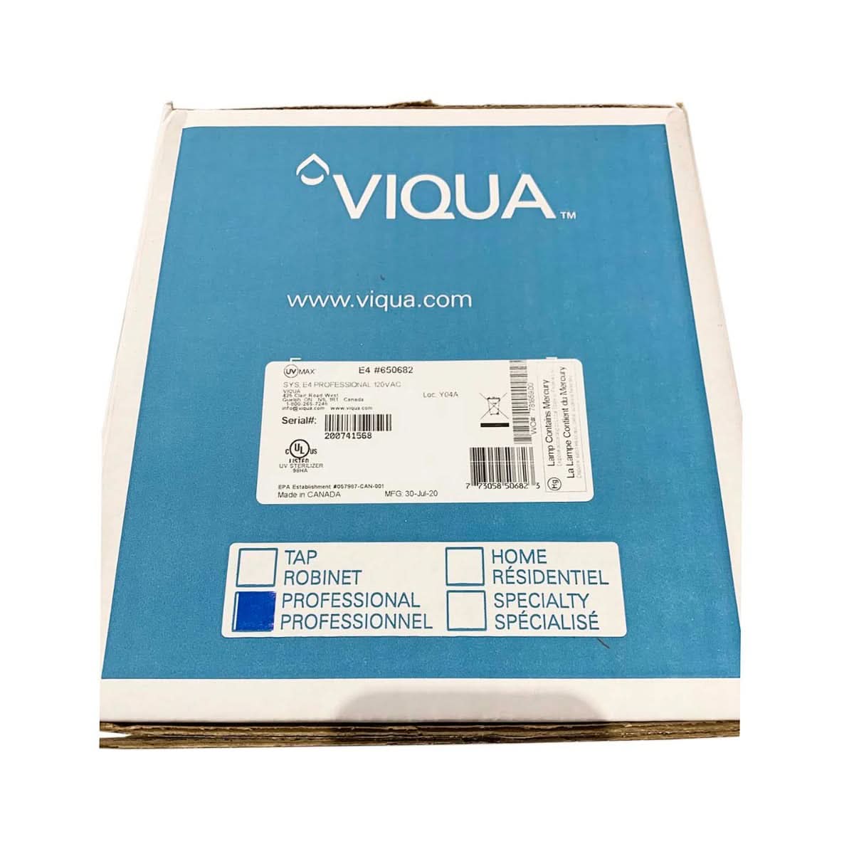 650682 E4 Professional UltraViolet Water Disinfection System by Viqua - WaterFilters.NET