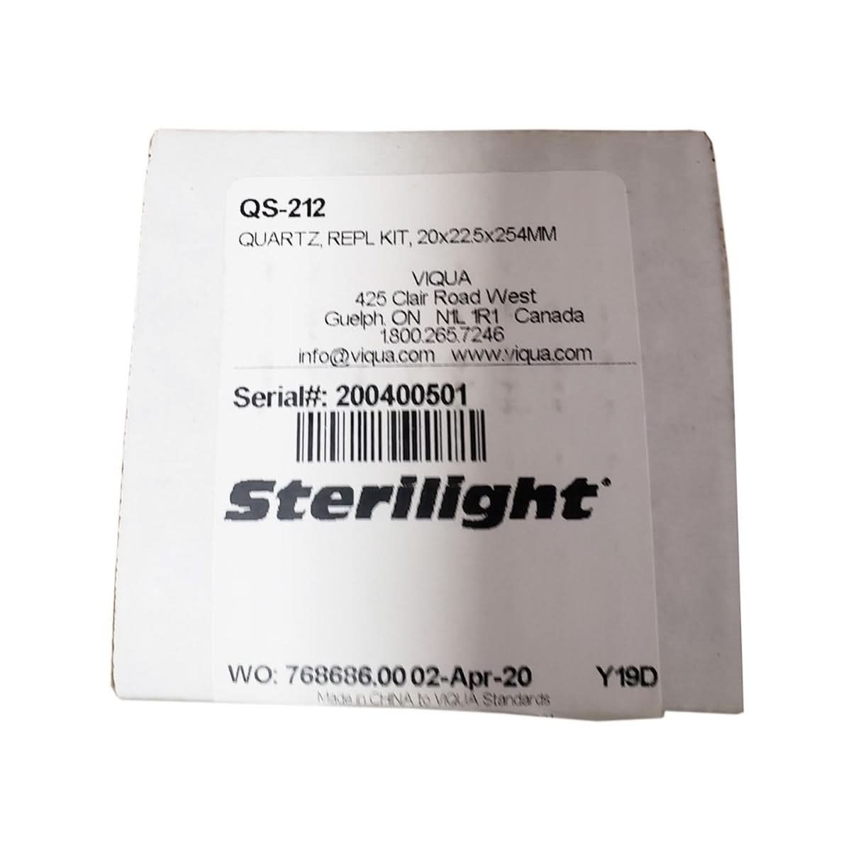 QS-212 Viqua Replacement Quartz Sleeve for S212RL Lamp - WaterFilters.NET