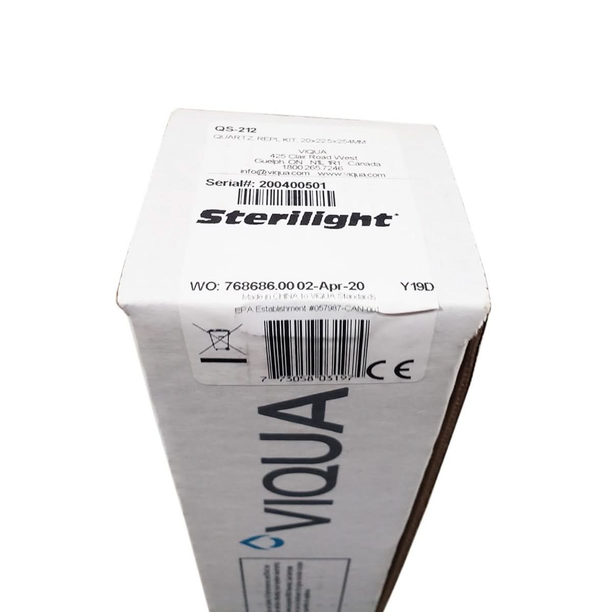 QS-212 Viqua Replacement Quartz Sleeve for S212RL Lamp - WaterFilters.NET