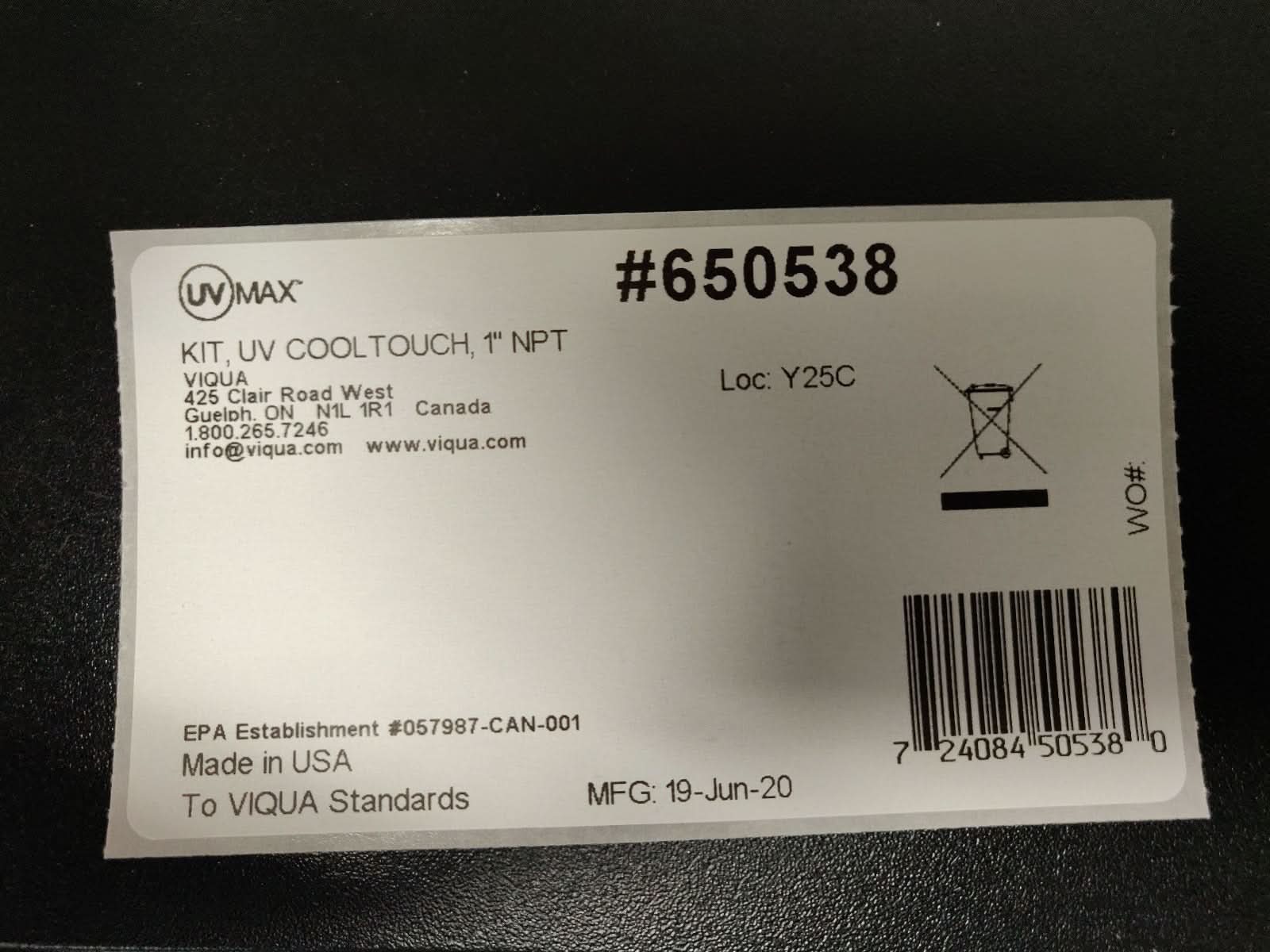 650538 CoolTouch Temperatrue Management Valve by Viqua - WaterFilters.NET