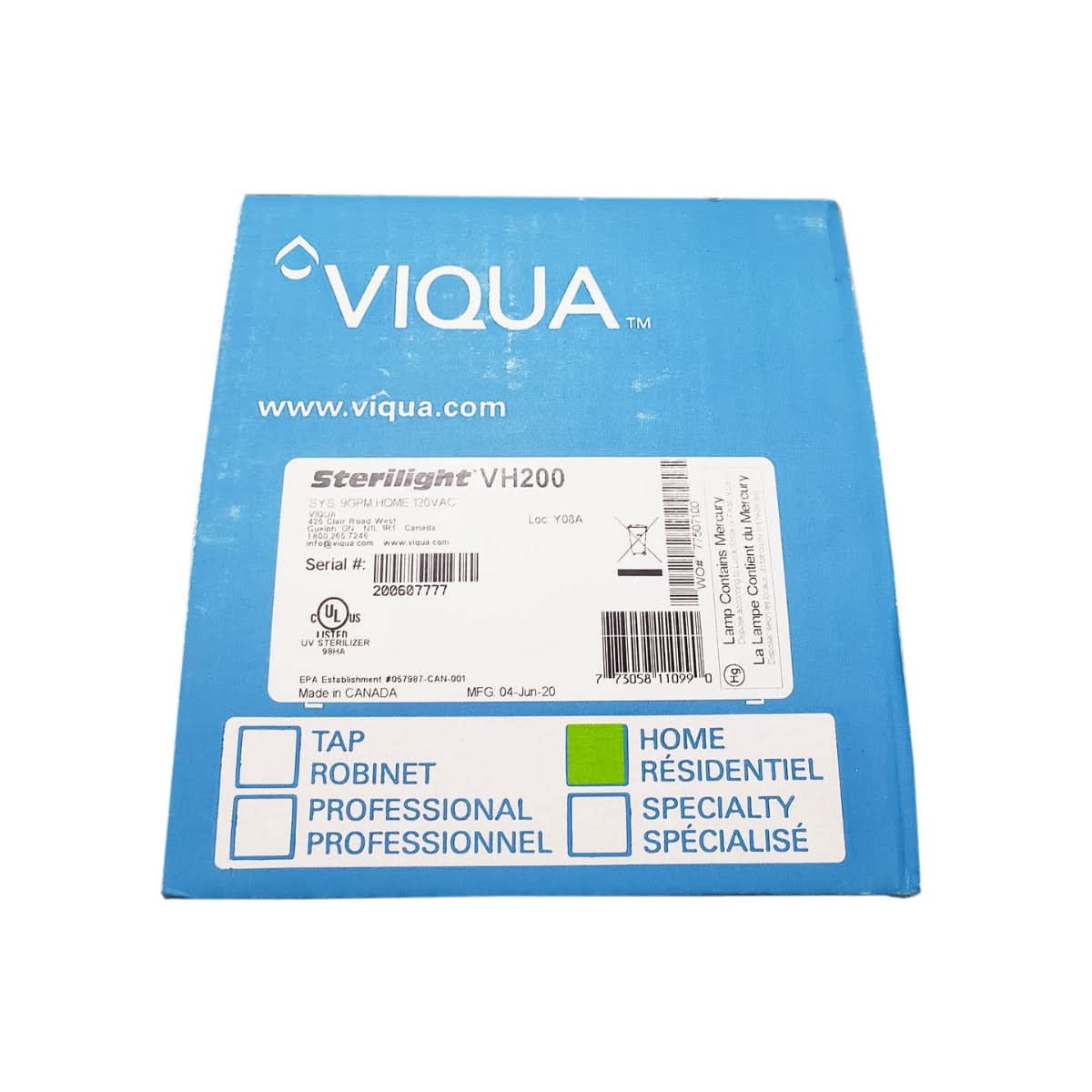 VIQUA VH200 Whole Home UV Water Disinfection System