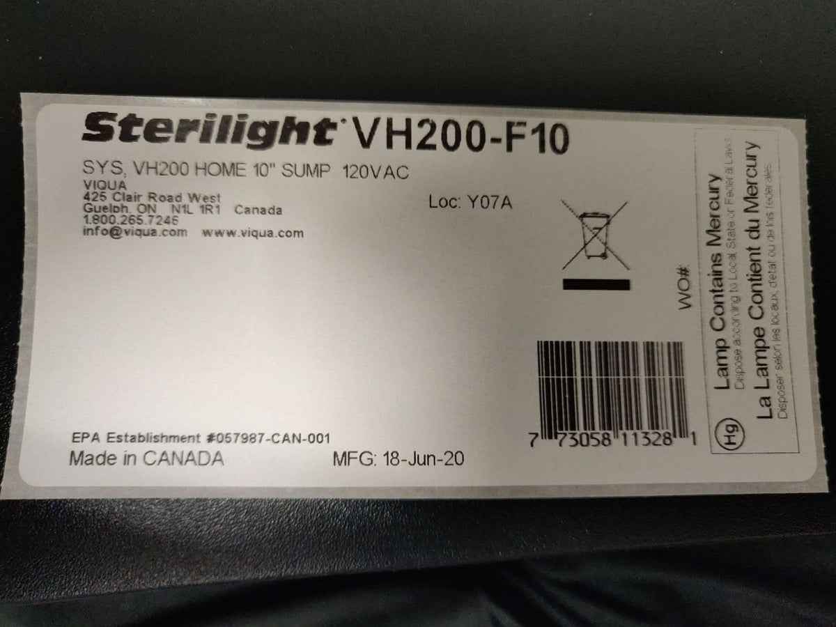 VH200-F10 UltraViolet Water Filtration System by Viqua - WaterFilters.NET