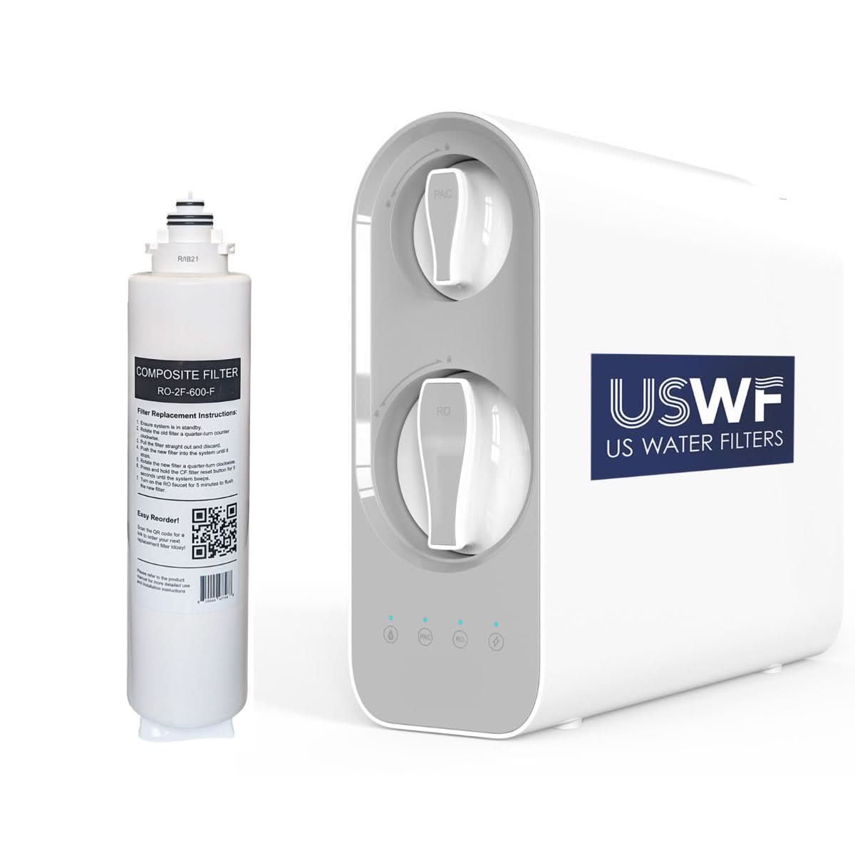 USWF Replacement Composite Prefilter for RO-2F-600 Tankless Reverse Osmosis System - WaterFilters.NET