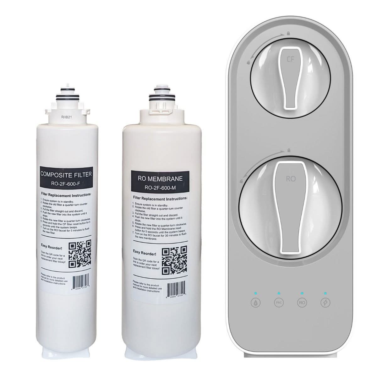 USWF Replacement Filter Set for RO-2F-600 Tankless Reverse Osmosis System - WaterFilters.NET