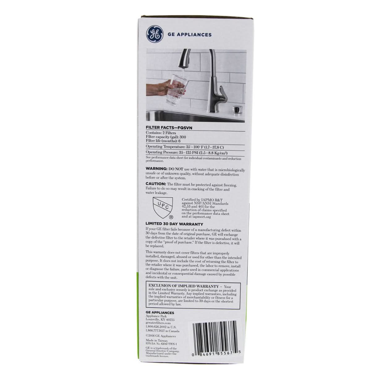 GE FQSVN Under Sink Water Filter Set (2 Filters) - WaterFilters.NET