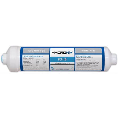 Hydronix ICF-10 Inline Coconut Carbon Water Filter (1/4-inch FPT) - WaterFilters.NET
