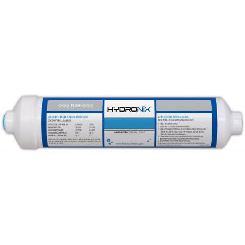 Hydronix ICF-10Q Inline Coconut Carbon Water Filter (1/4-Inch Quick Connect) - WaterFilters.NET