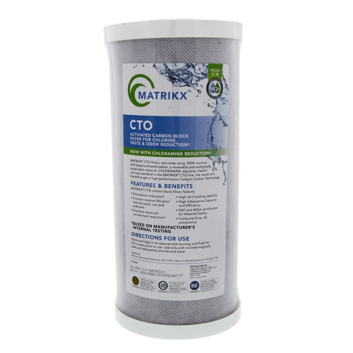 KX Matrikx +CTO/2 32-425-125-975 Carbon Block Water Filter (9.75-Inch x 4.25-Inch)