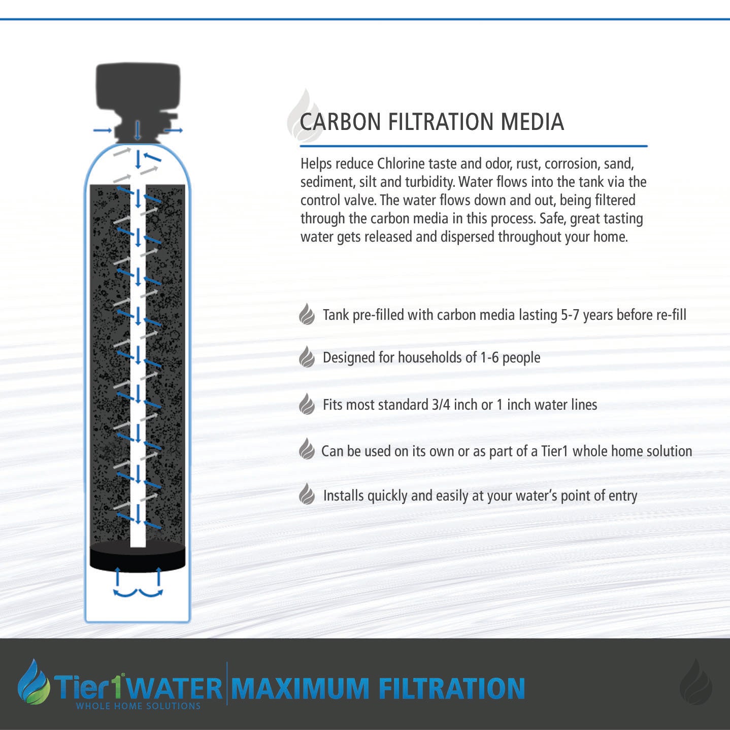 Series 10000 Tier1 Whole Home Backwashing Carbon Filter System (Maximum Filtration)