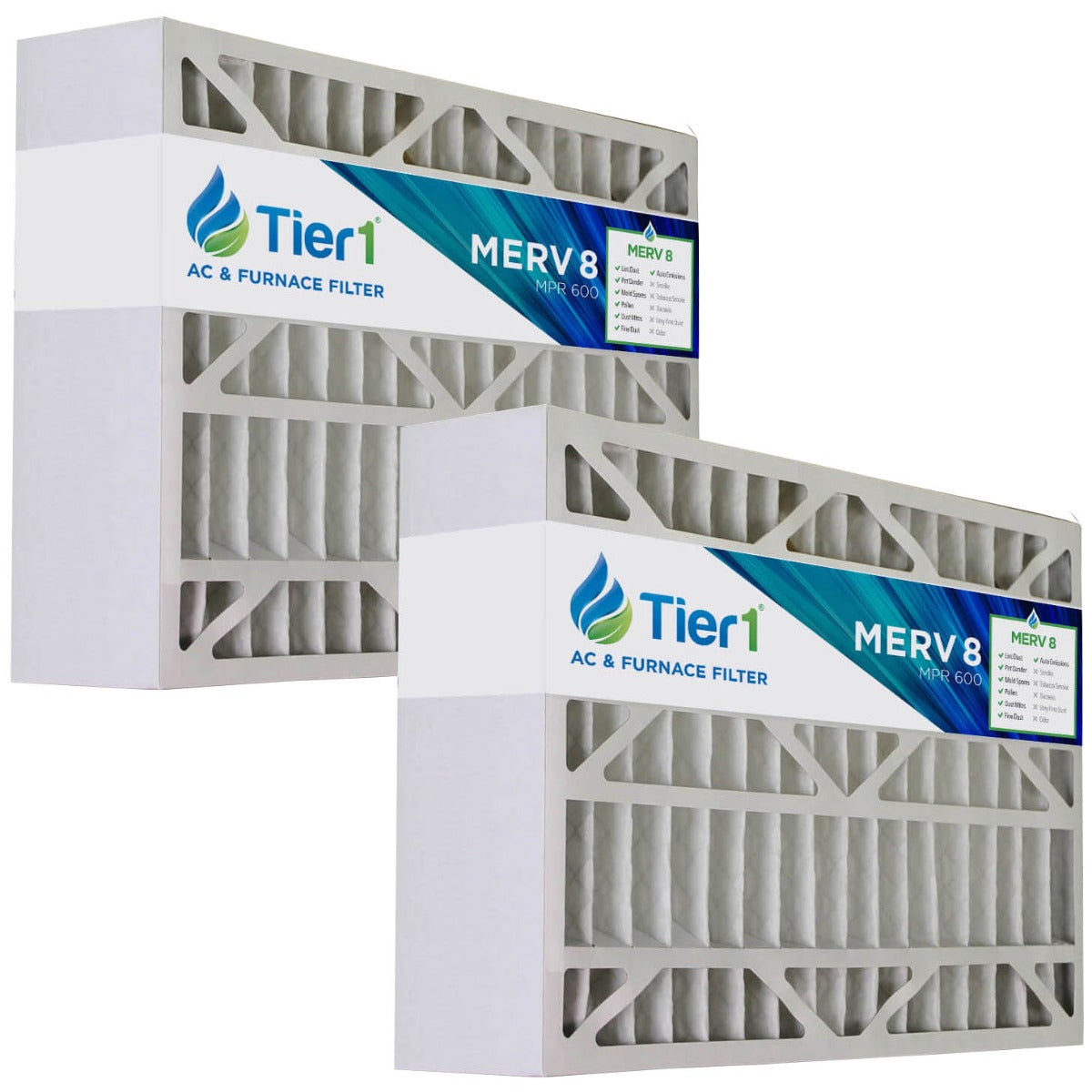 Tier1 brand replacement for Lennox X0583 - 16 x 25 x 5 - MERV 8 (2-Pack)