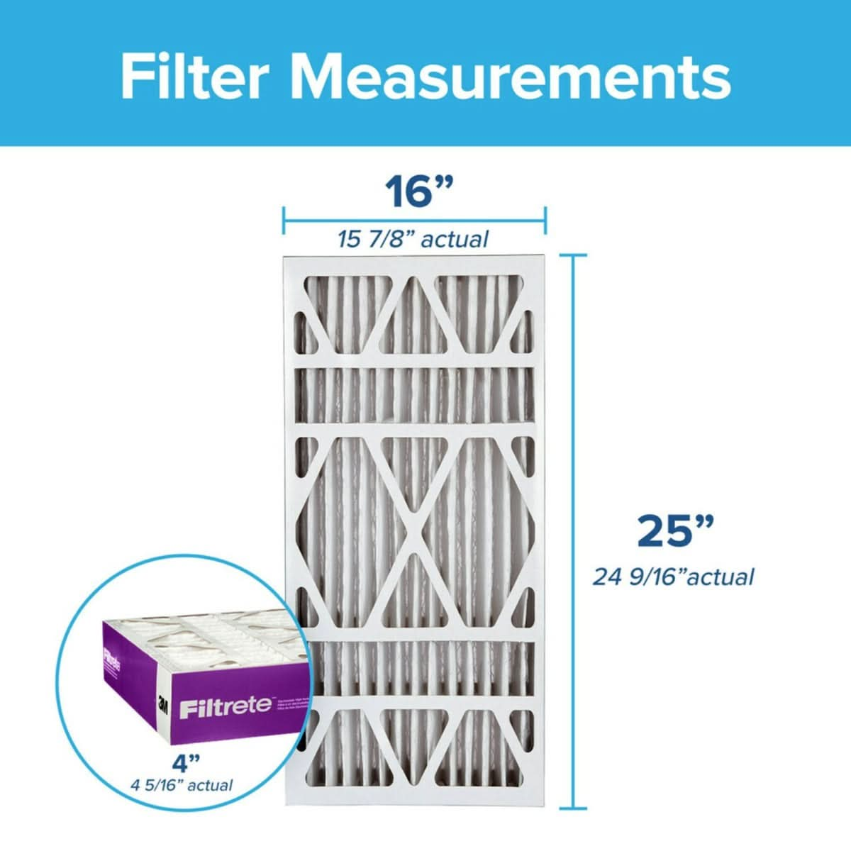 3M Filtrete 1550  Allergen Reduction Air Filters - 16x25x4 (4-Pack)