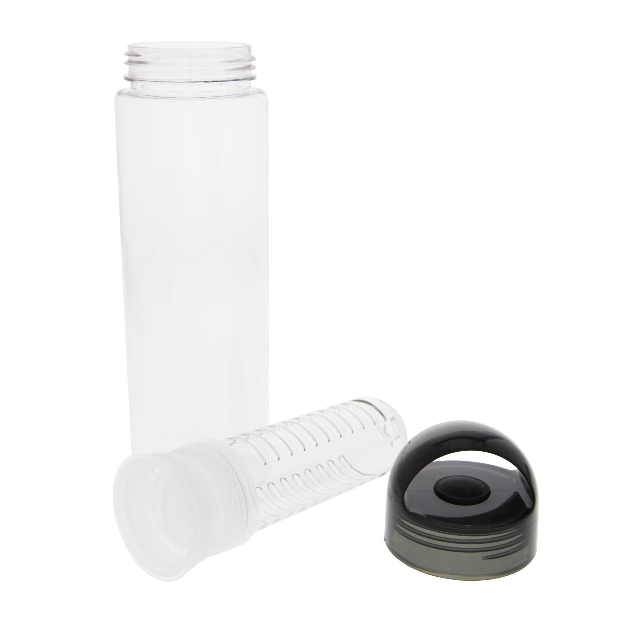 23 Ounce Clear Infusion Water Bottle with Black Top by Tier1 (parts)