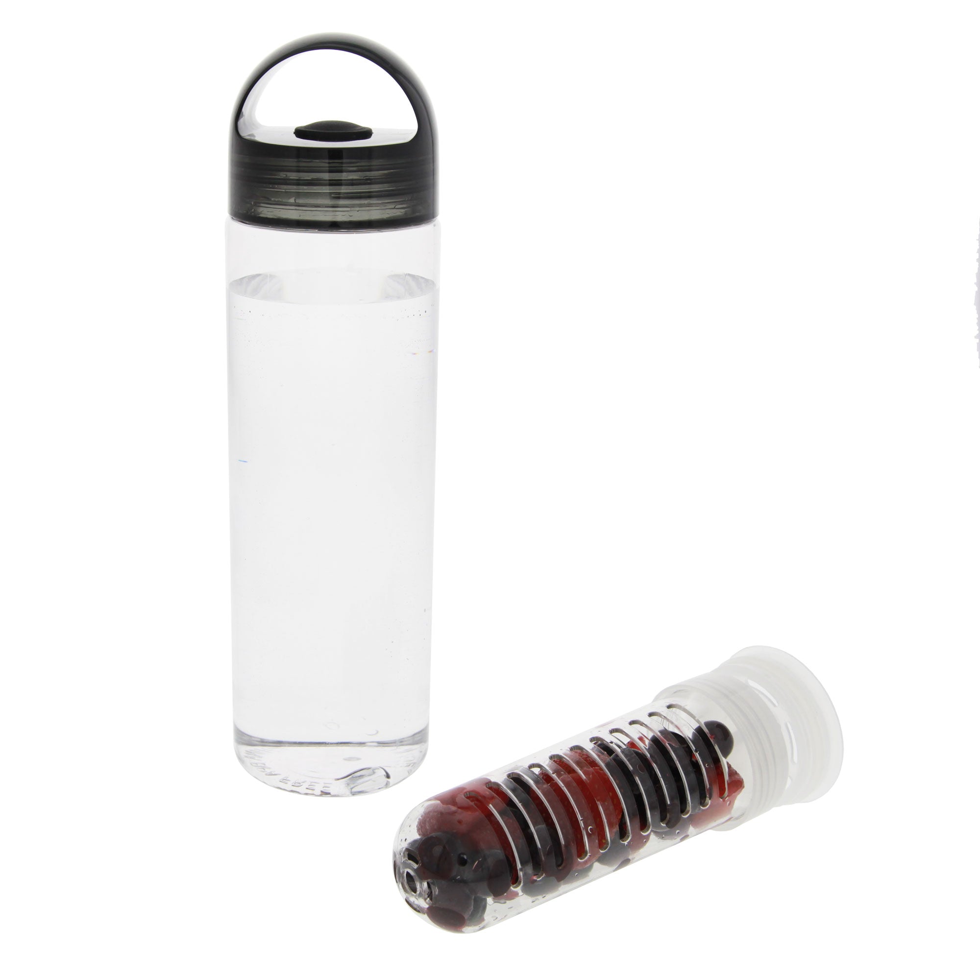 23 Ounce Clear Infusion Water Bottle with Black Top by Tier1 (with infuser)