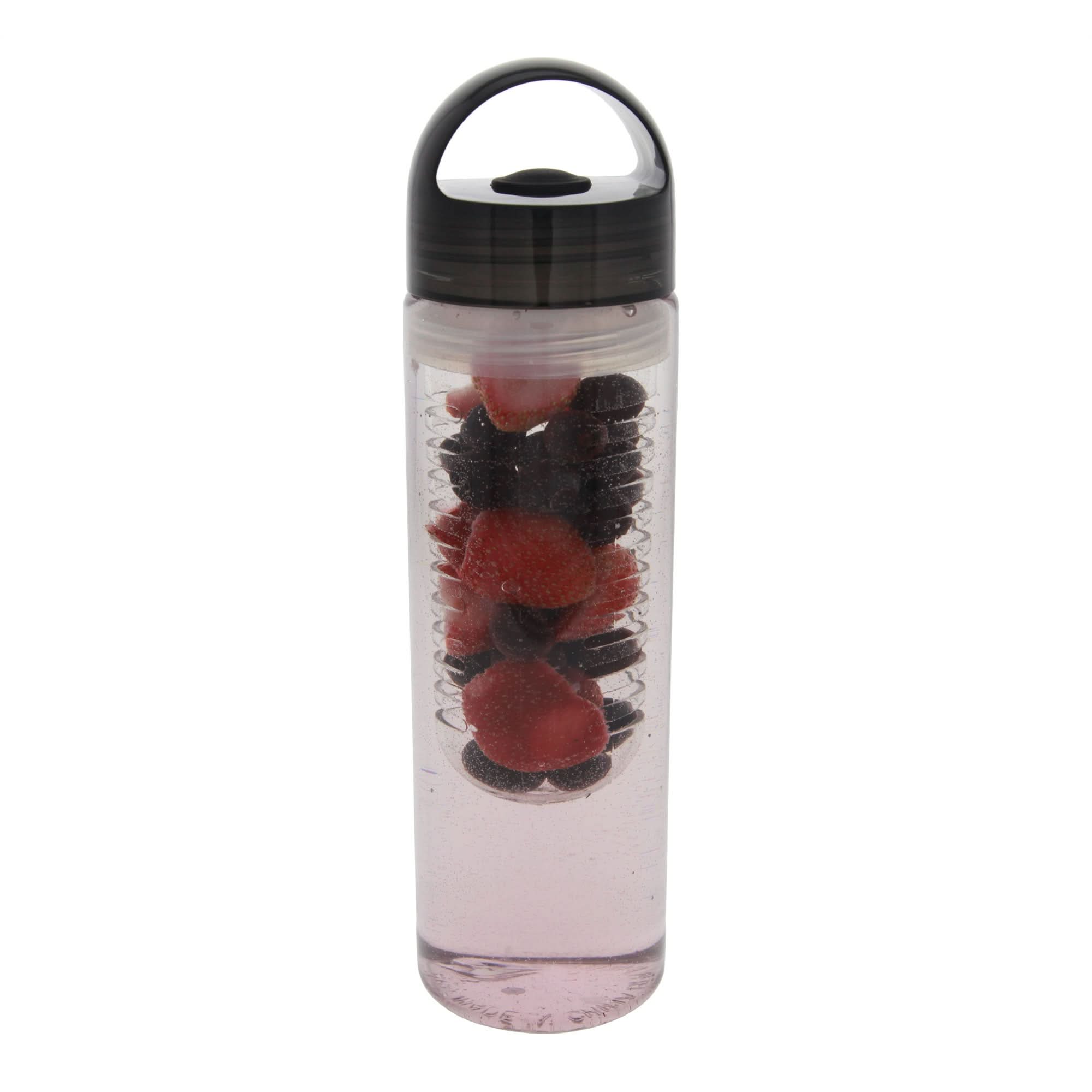 Clear Infusion 23 Ounce Water Bottle with Black Top by Tier1 - WaterFilters.NET