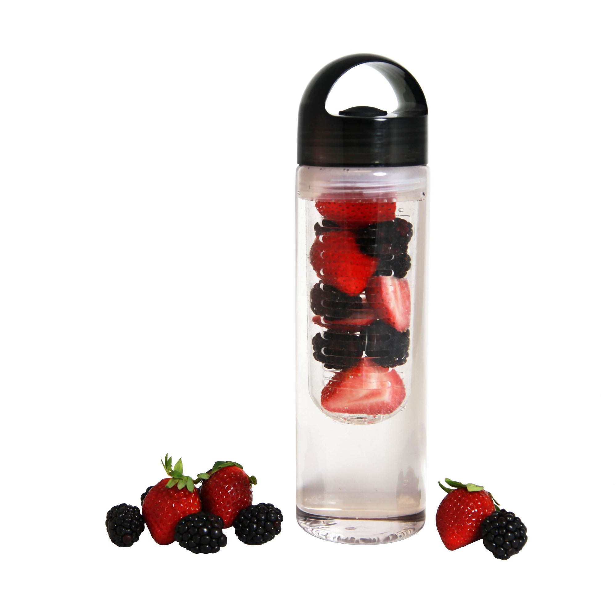 Clear Infusion 23 Ounce Water Bottle with Black Top by Tier1 - WaterFilters.NET