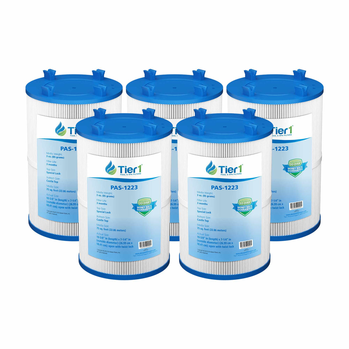 10-5/8 X 7-1/4-Inch Tier1 PAS-1223 Replacement Spa Filter For Dimension One Spas - WaterFilters.NET