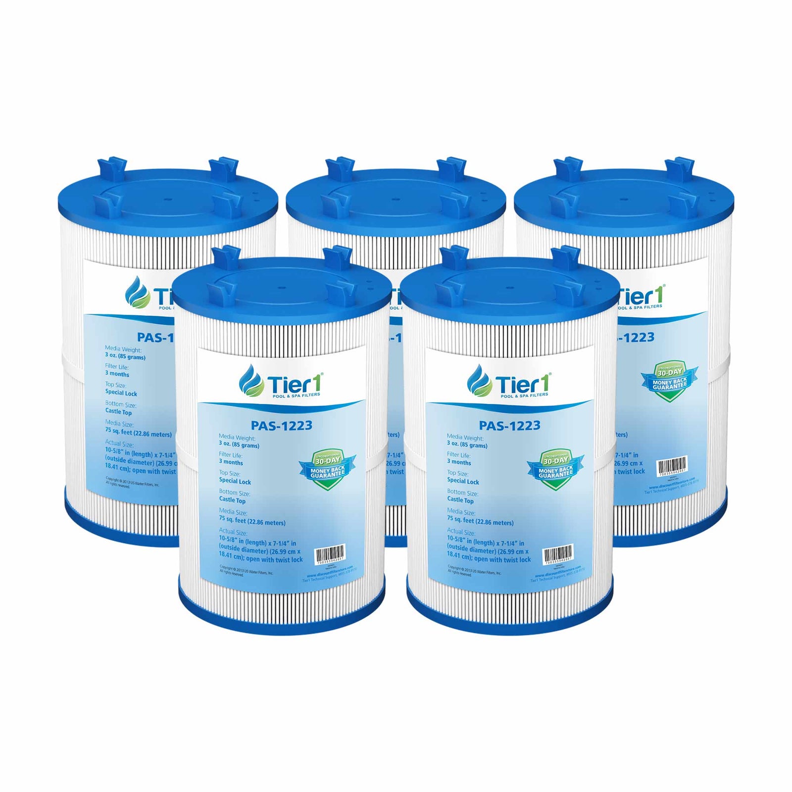 10-5/8 X 7-1/4-Inch Tier1 PAS-1223 Replacement Spa Filter For Dimension One Spas - WaterFilters.NET