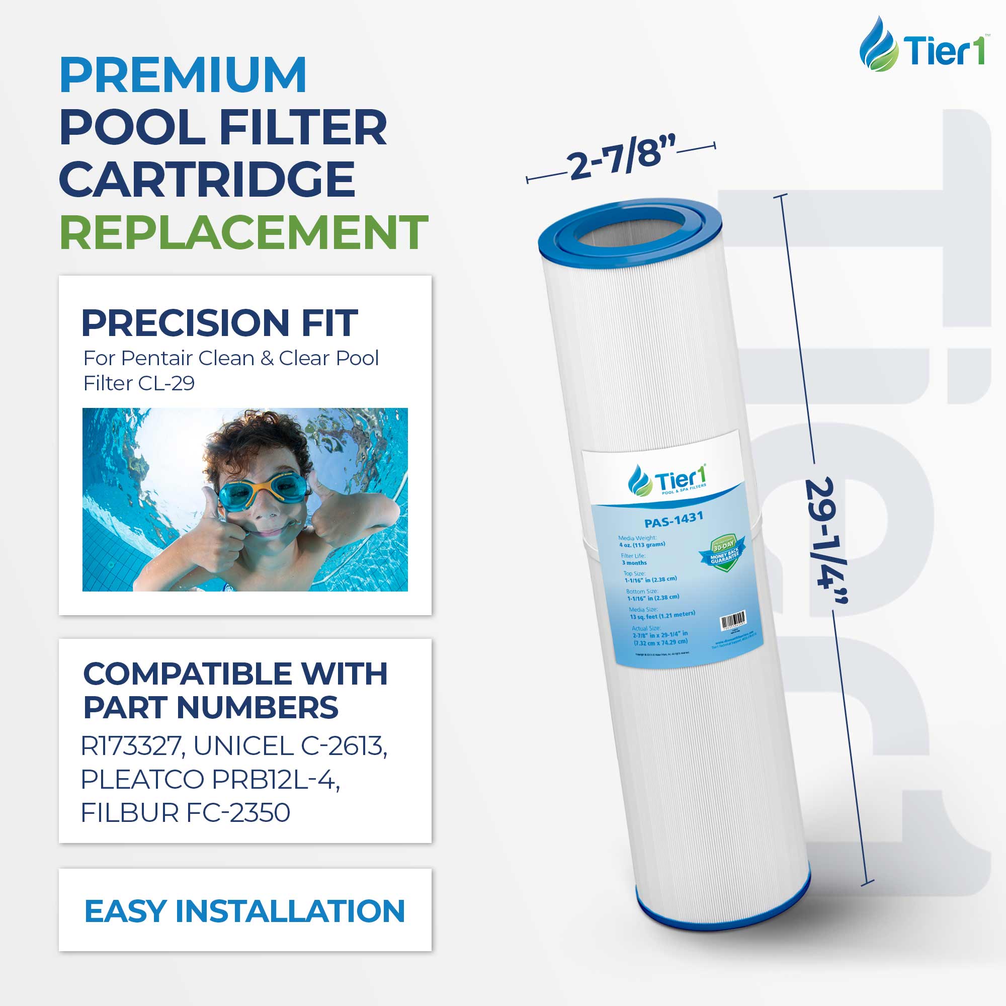 29-1/4 X 2-7/8 Inch Tier1 PAS-1431 Replacement For 17-2010 & R173327