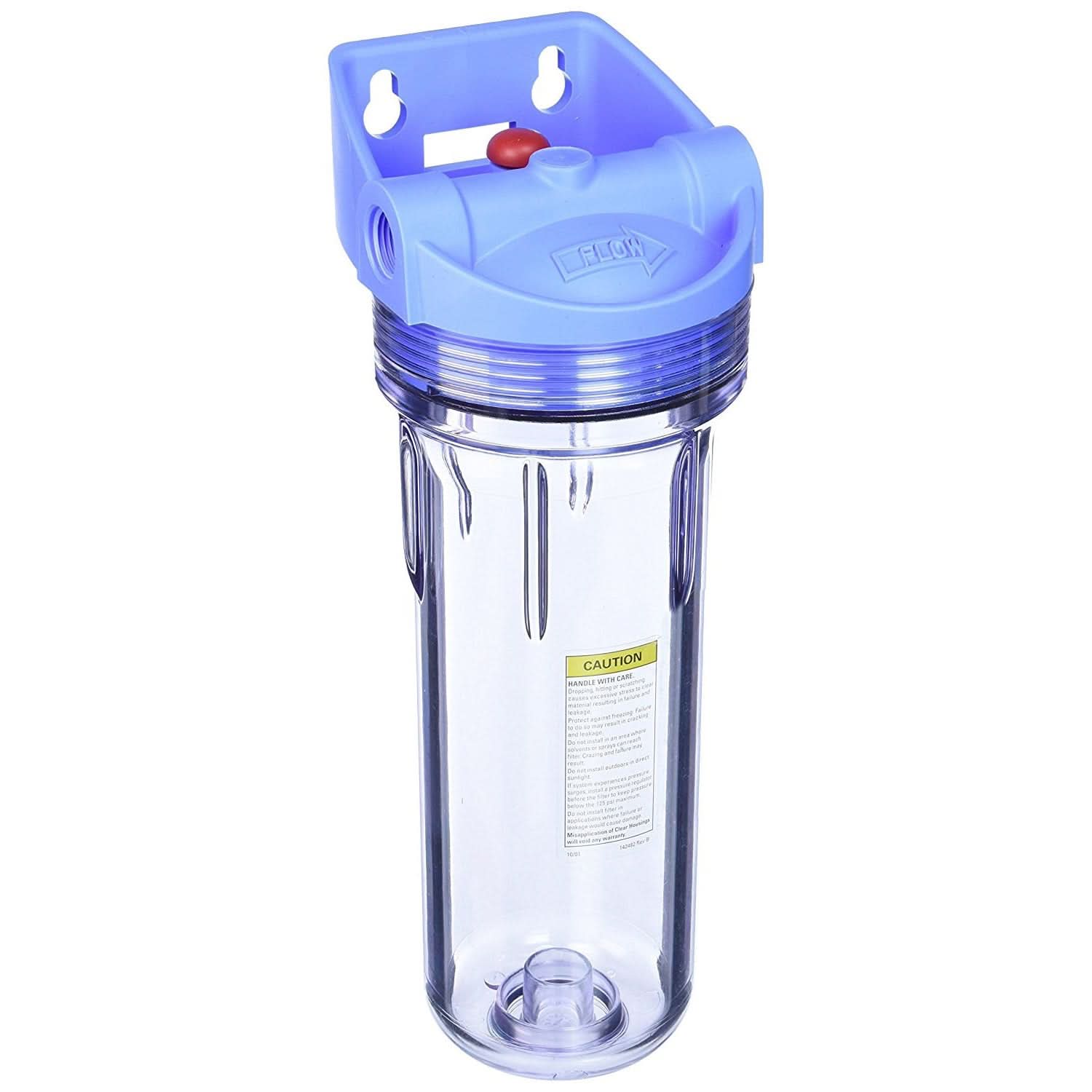 Pentek 1586491 3G Slim Line 1/2 Inch Clear Filter Housing With Pressure Relief - WaterFilters.NET