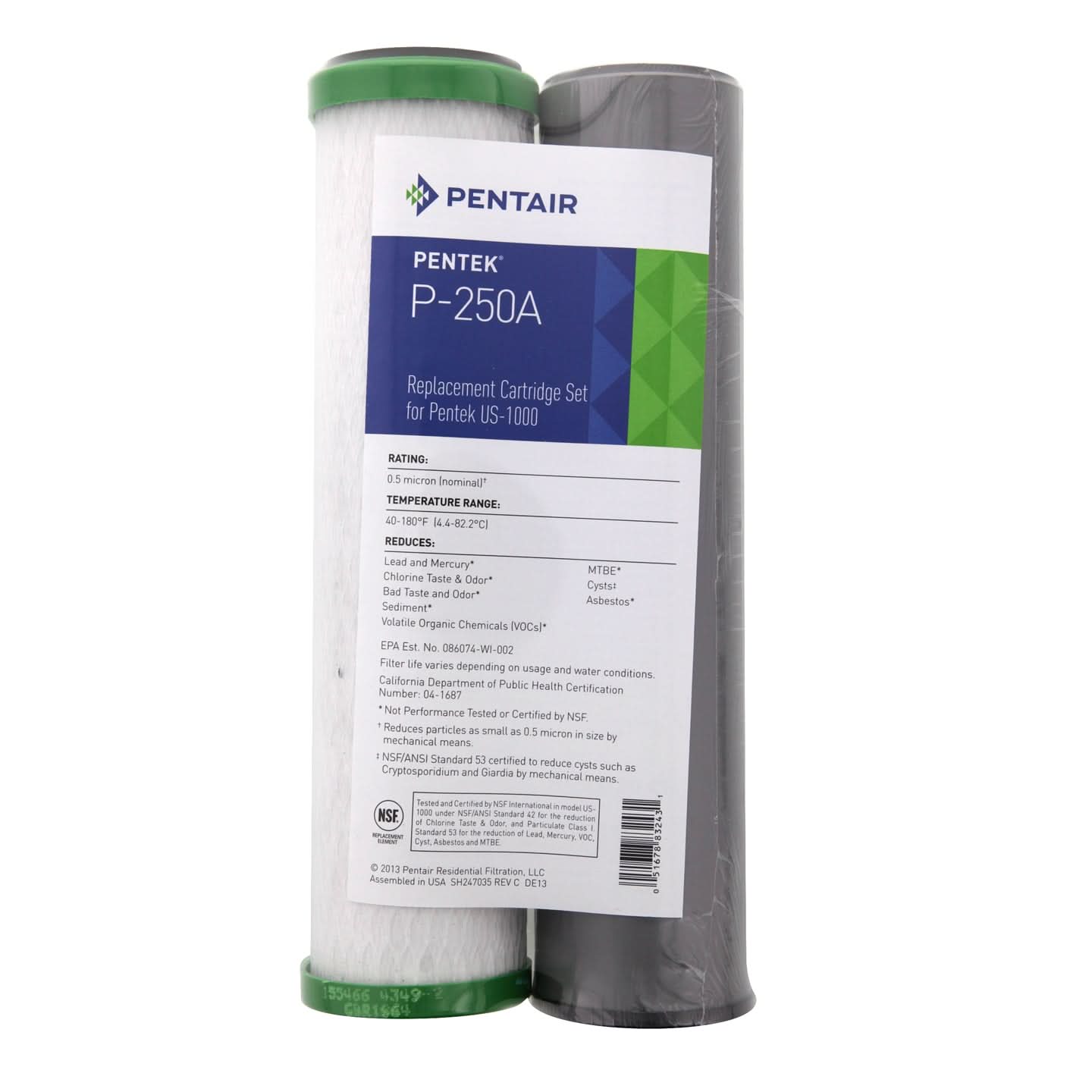 Pentek P-250A Under Sink Water Filter Set - WaterFilters.NET
