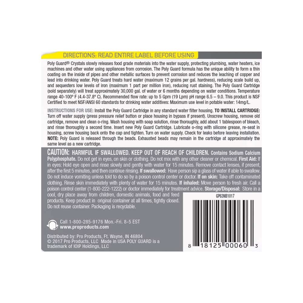 Poly Guard Corrosion Control and Sequestrant Crystals by Pro Products - WaterFilters.NET
