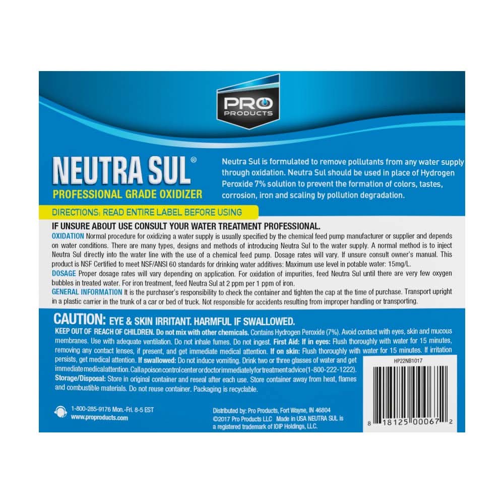 Pro Products Neutra Sul HP41N Pro Grade Oxidizer (1 Bottle) - WaterFilters.NET