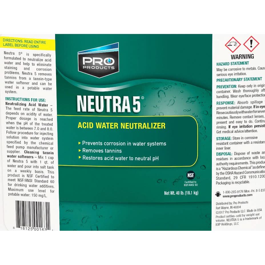 Pro Products SA40L Neutra 5 Acid Water Neutralizer (40 lb pail) - WaterFilters.NET