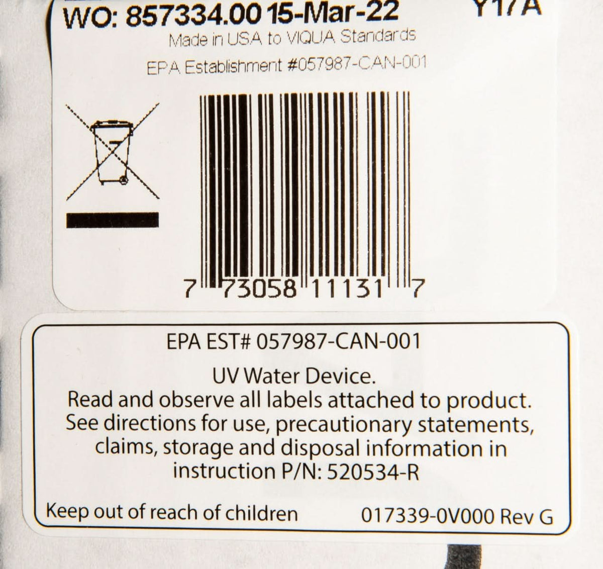 Viqua QL-200 Replacement Lamp and Quartz Sleeve for VH200 - WaterFilters.NET