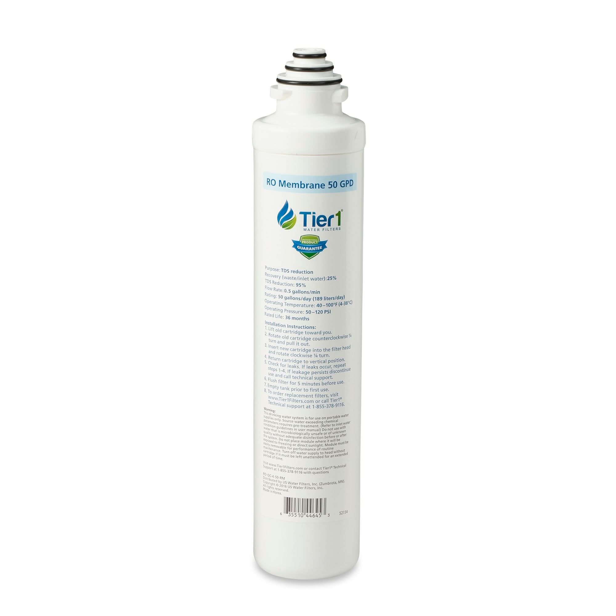 Tier1 ROQC4-RORM 4-Stage Quick Change Reverse Osmosis Water Filter Replacement Membrane - WaterFilters.NET