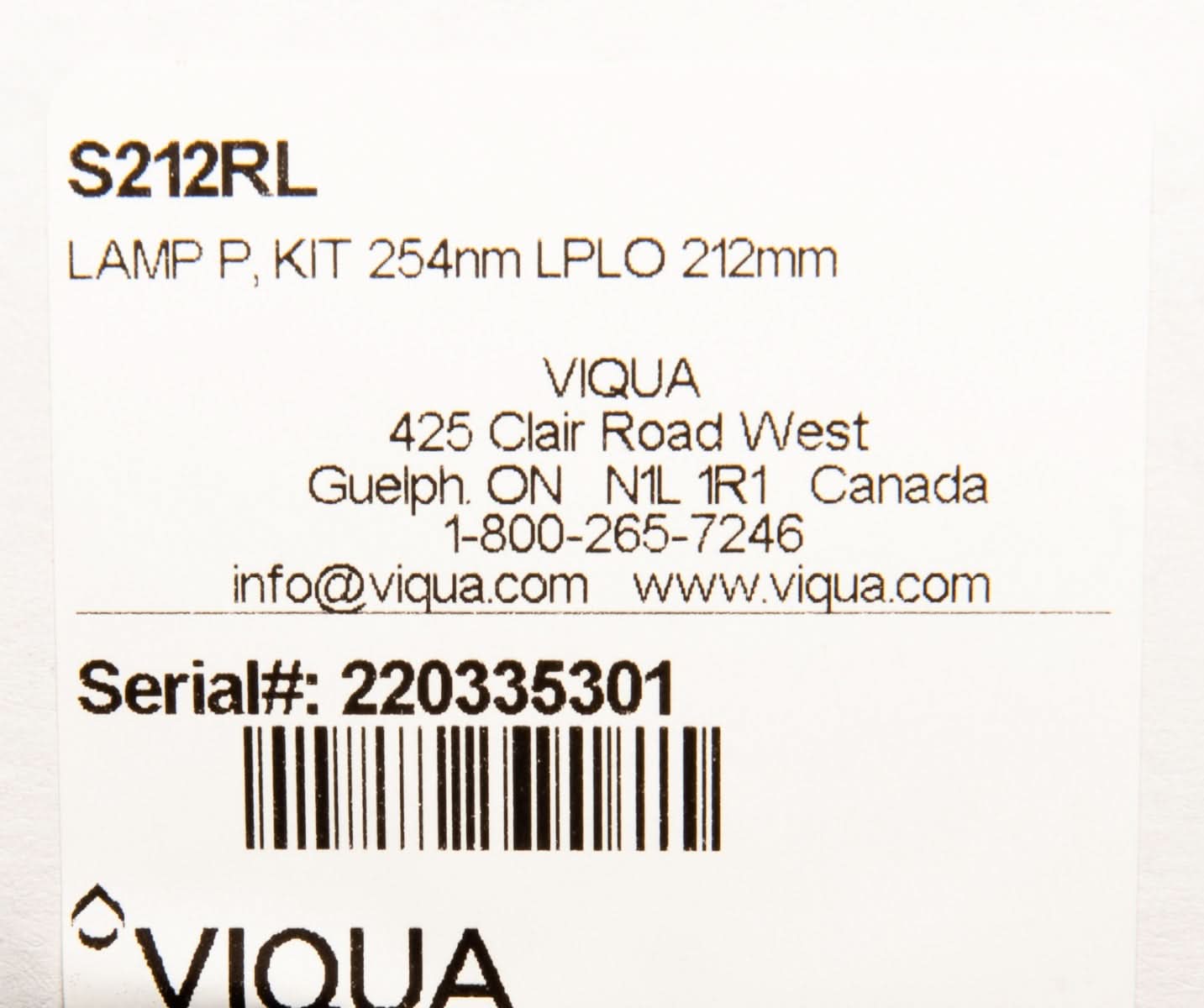 S212RL Viqua Water Disinfection System UV Lamp - WaterFilters.NET