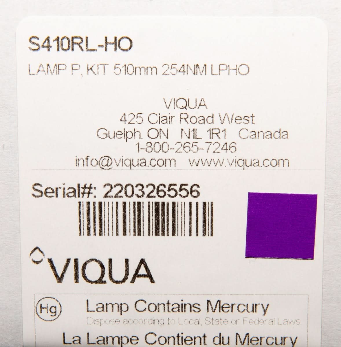 Viqua S410RL Replacement UV Lamp - WaterFilters.NET