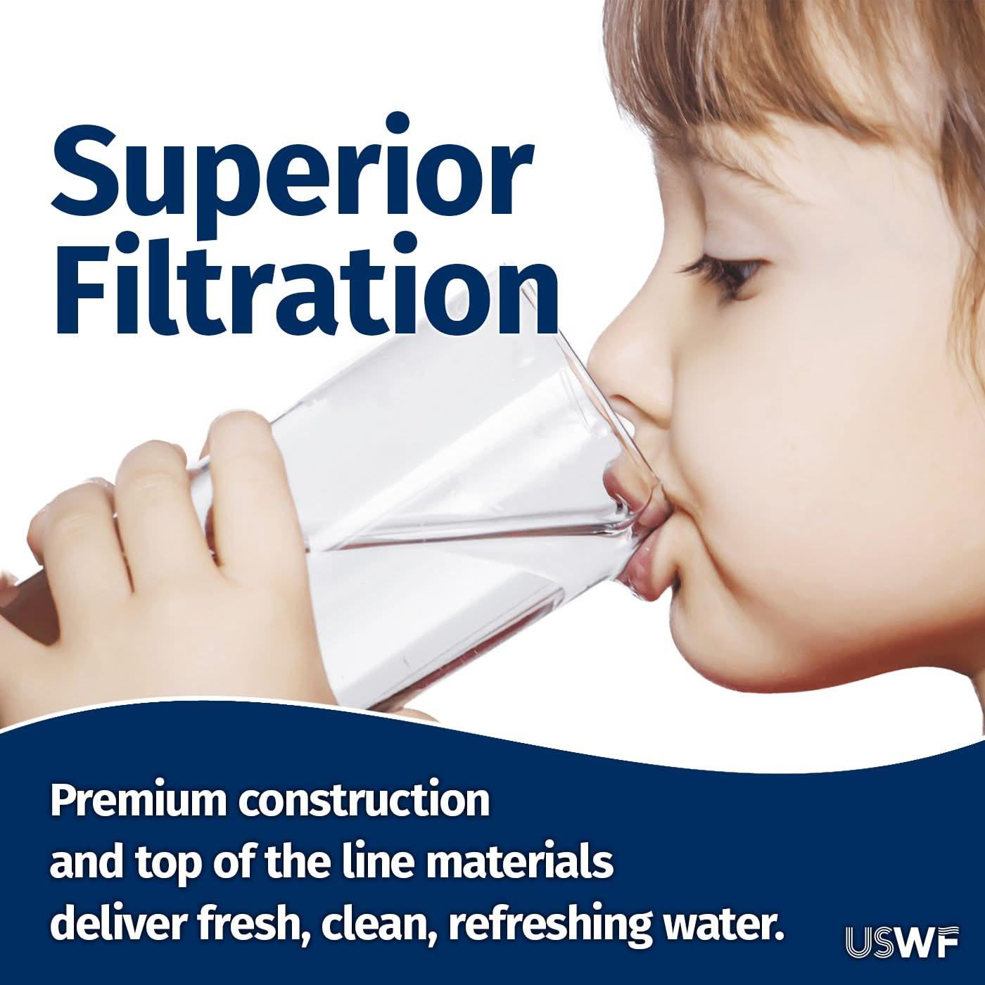 USWF Chloramine Dual 10" 2-Stage Filtration System, Sediment & Chloramine Carbon Block Filters, 1" Inlet/Outleter 3