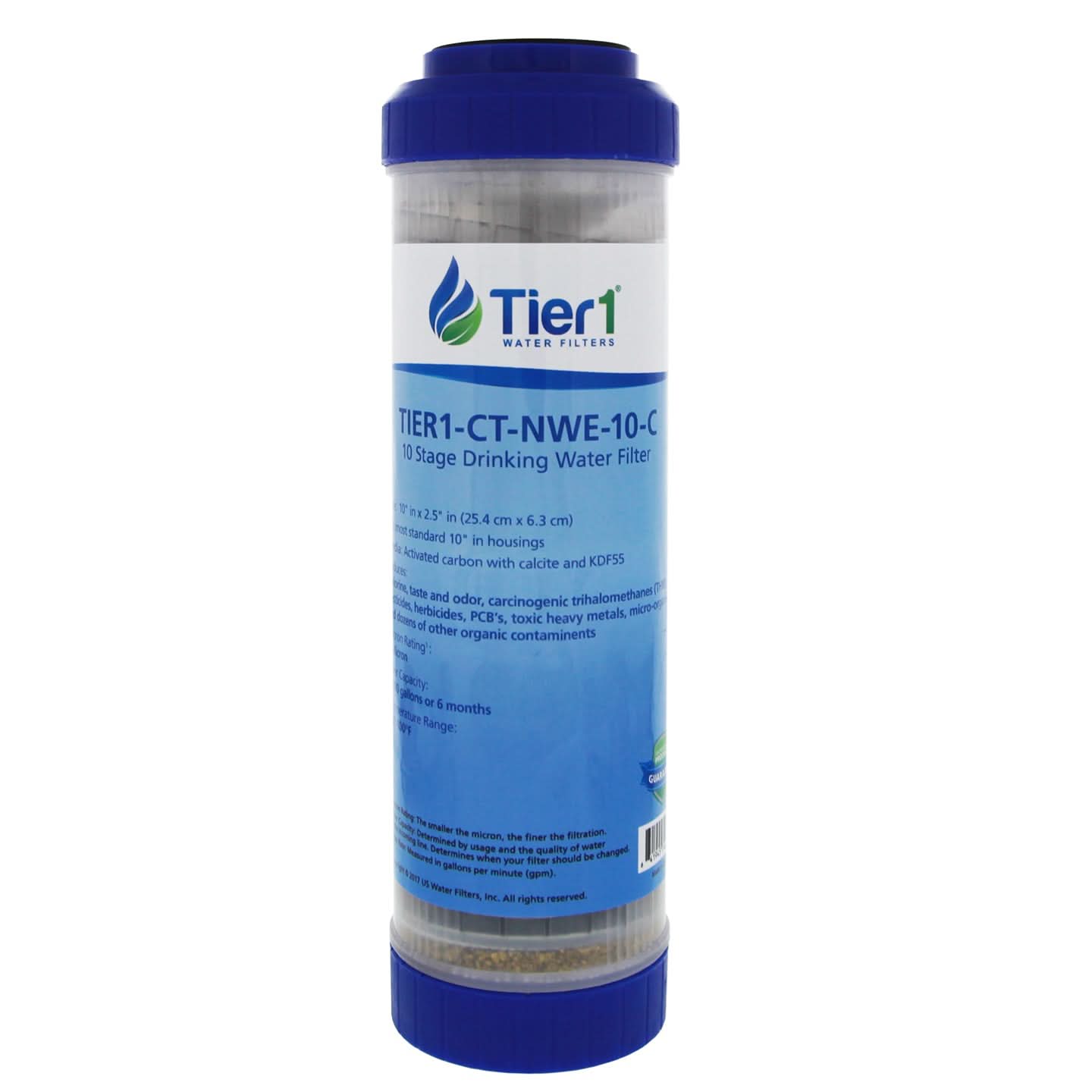 Tier1 10 x 2.5 Inch 10 Stage Countertop or Undersink Filter Cartridge Replacement - WaterFilters.NET