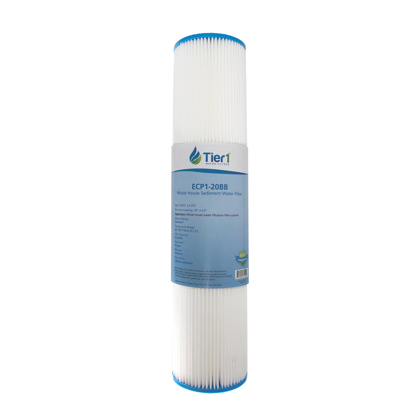 Pentek ECP1-20BB Comparable Pleated Sediment Water Filter by Tier1