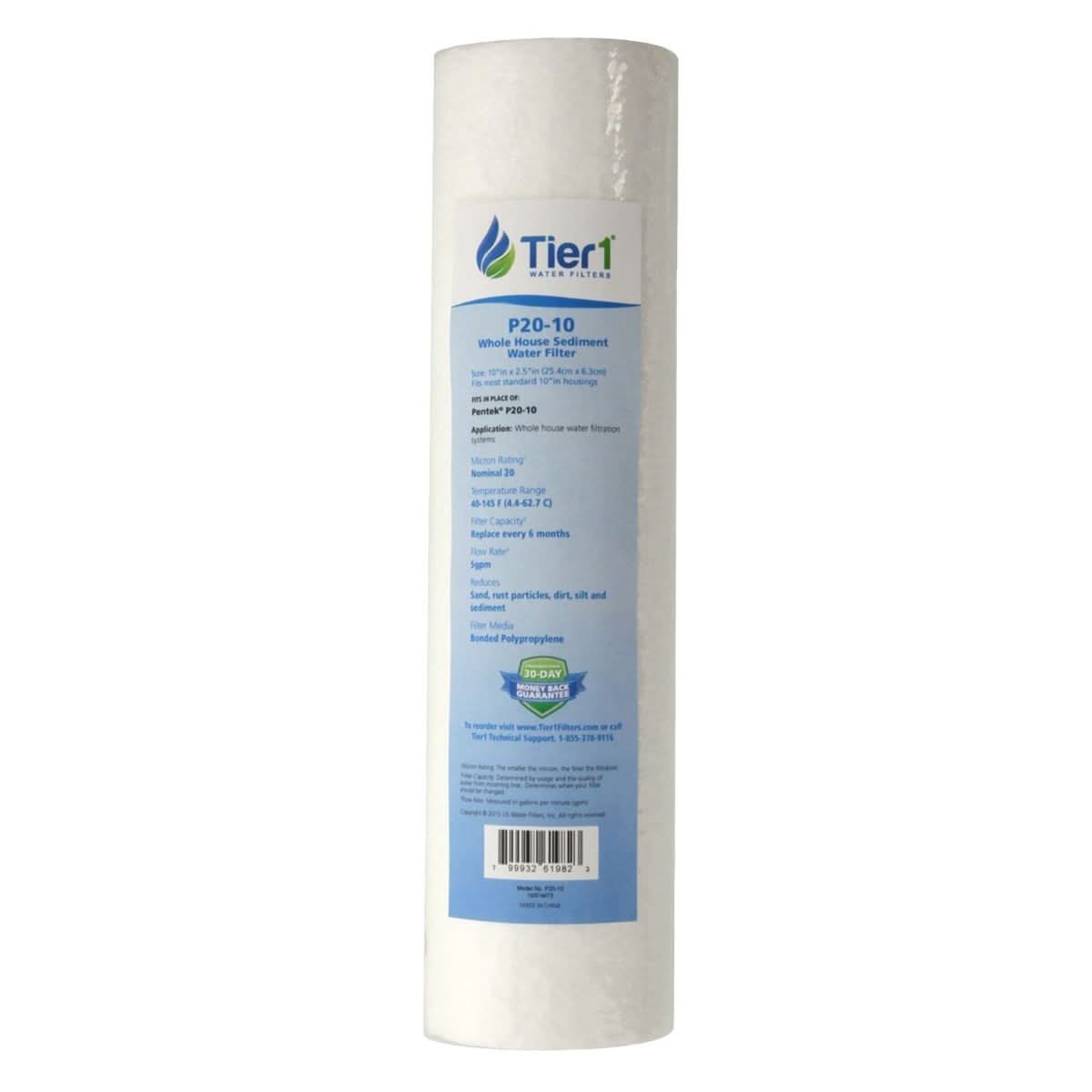 10 X 2.5 Spun Wound Polypropylene Replacement Filter by Tier1 (20 micron) - WaterFilters.NET