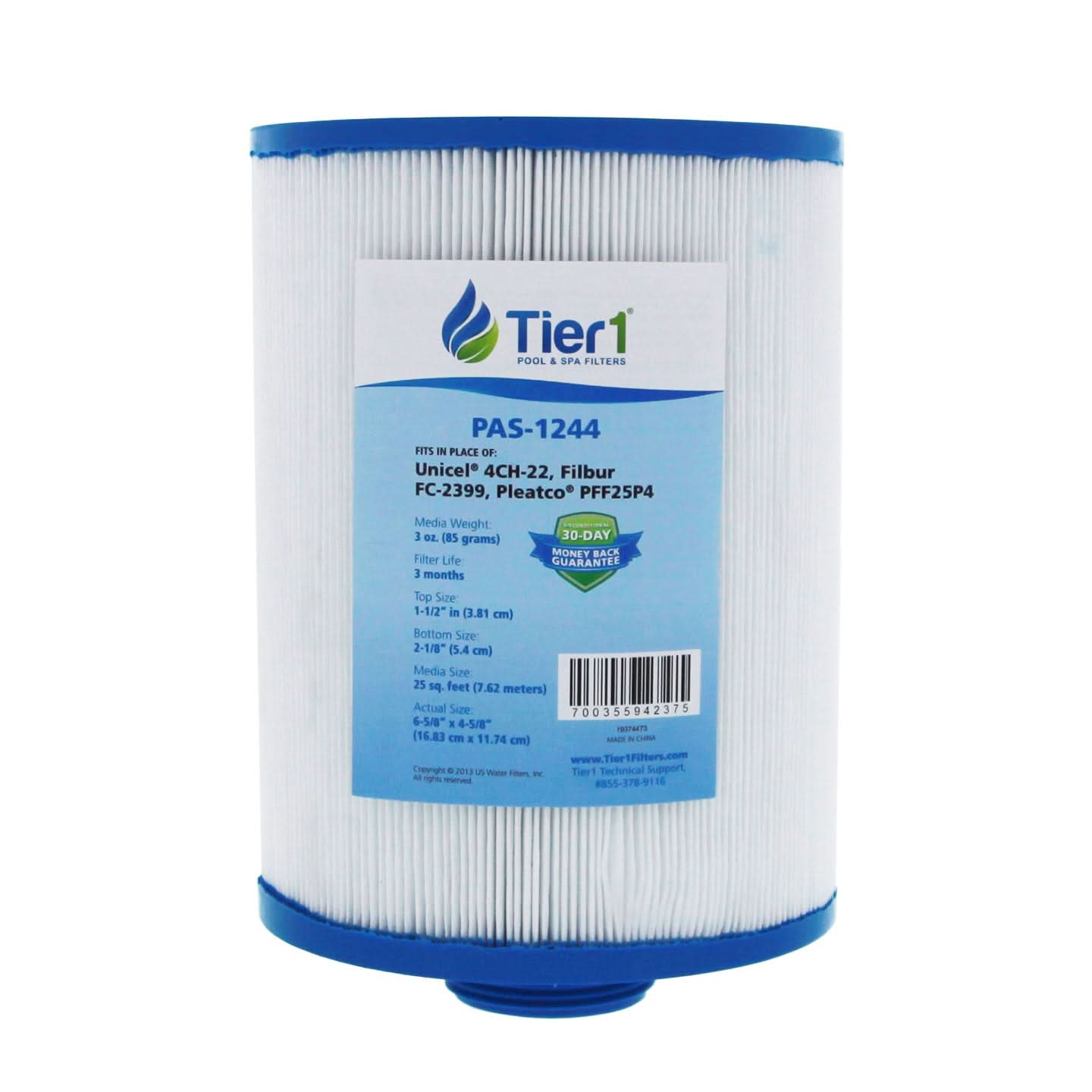 Tier1 PAS-1244 Replacement Pool and Spa Filter fits the Freeflow Lagas and CLX - WaterFilters.NET