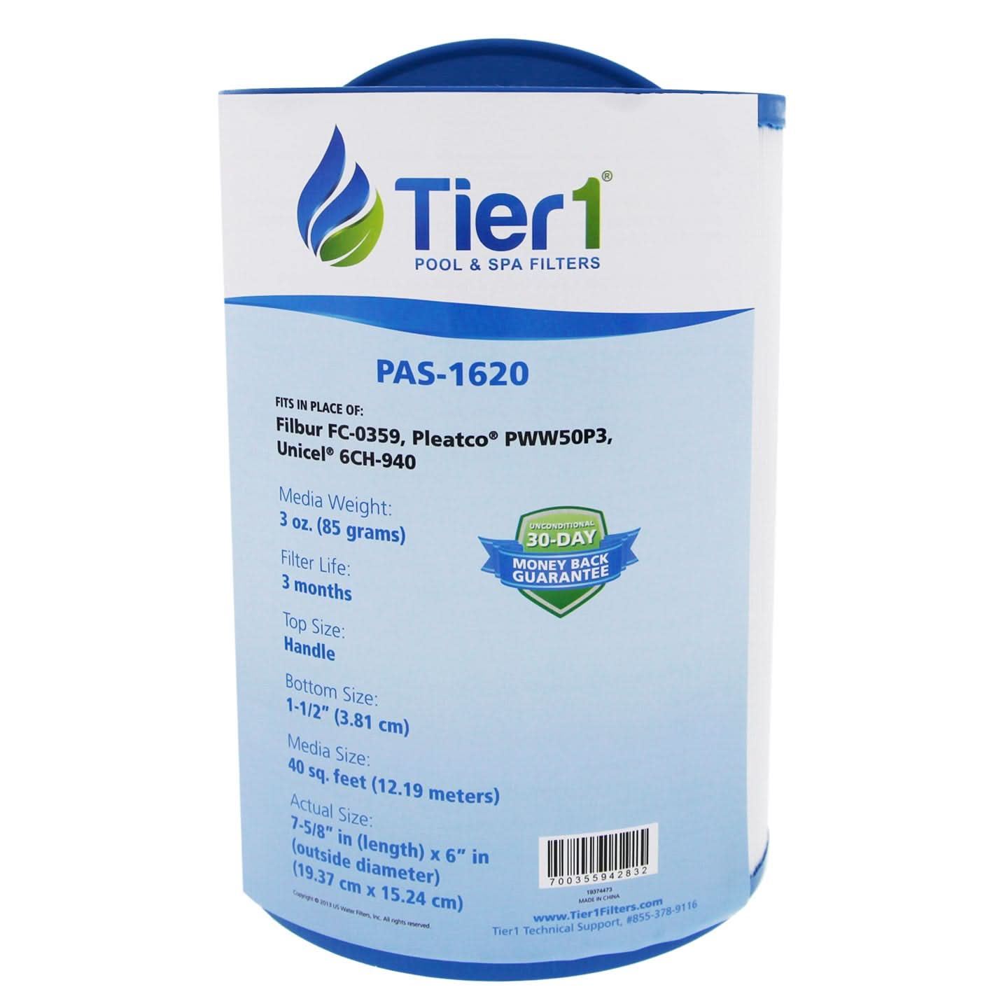 Tier1 Brand Replacement Filter for 817-0050, 03FIL1400, 25252, 378902 & PWW50 - WaterFilters.NET