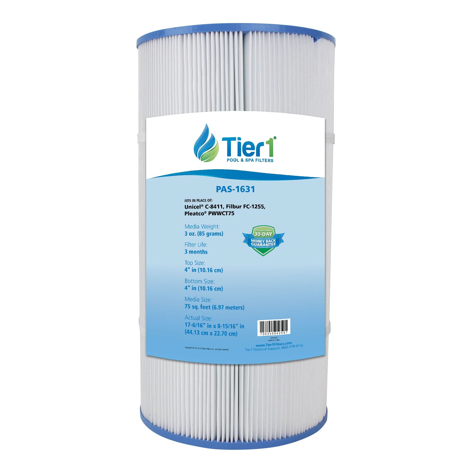 Tier1 Waterway Clearwater 817-0075N Comparable Pool and Spa Filter Replacement