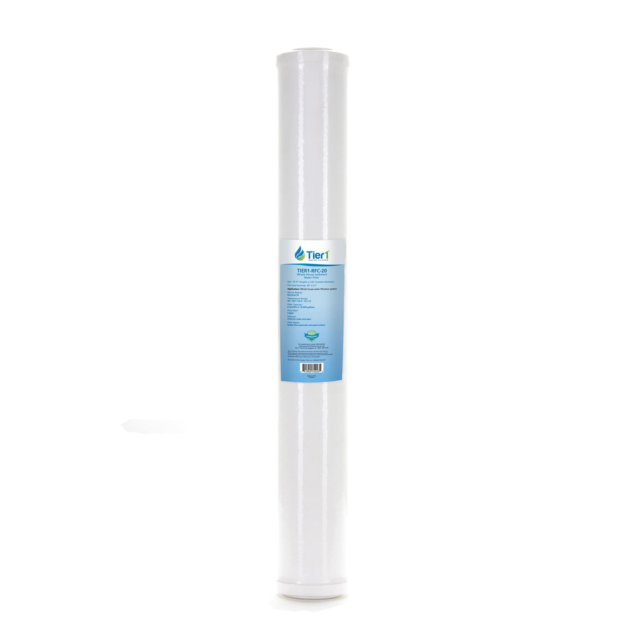 20 X 2.5 Radial Flow Granular Activated Carbon Replacement Filter (25 micron) - WaterFilters.NET