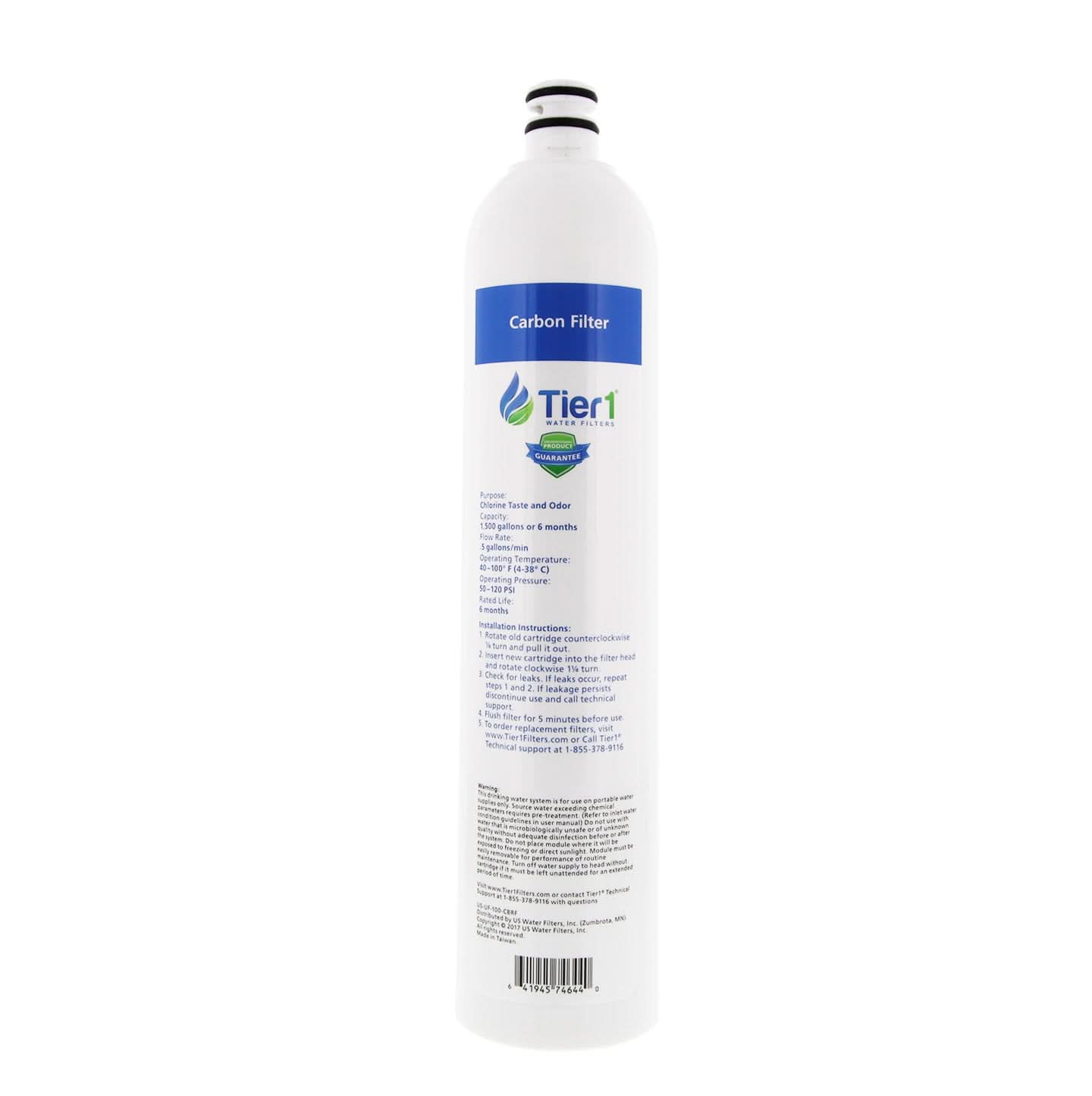 Tier1 US-UF-100-CBRF 4-Stage Ultra-Filtration Hollow Fiber Drinking Water System Replacement Carbon Filter - WaterFilters.NET