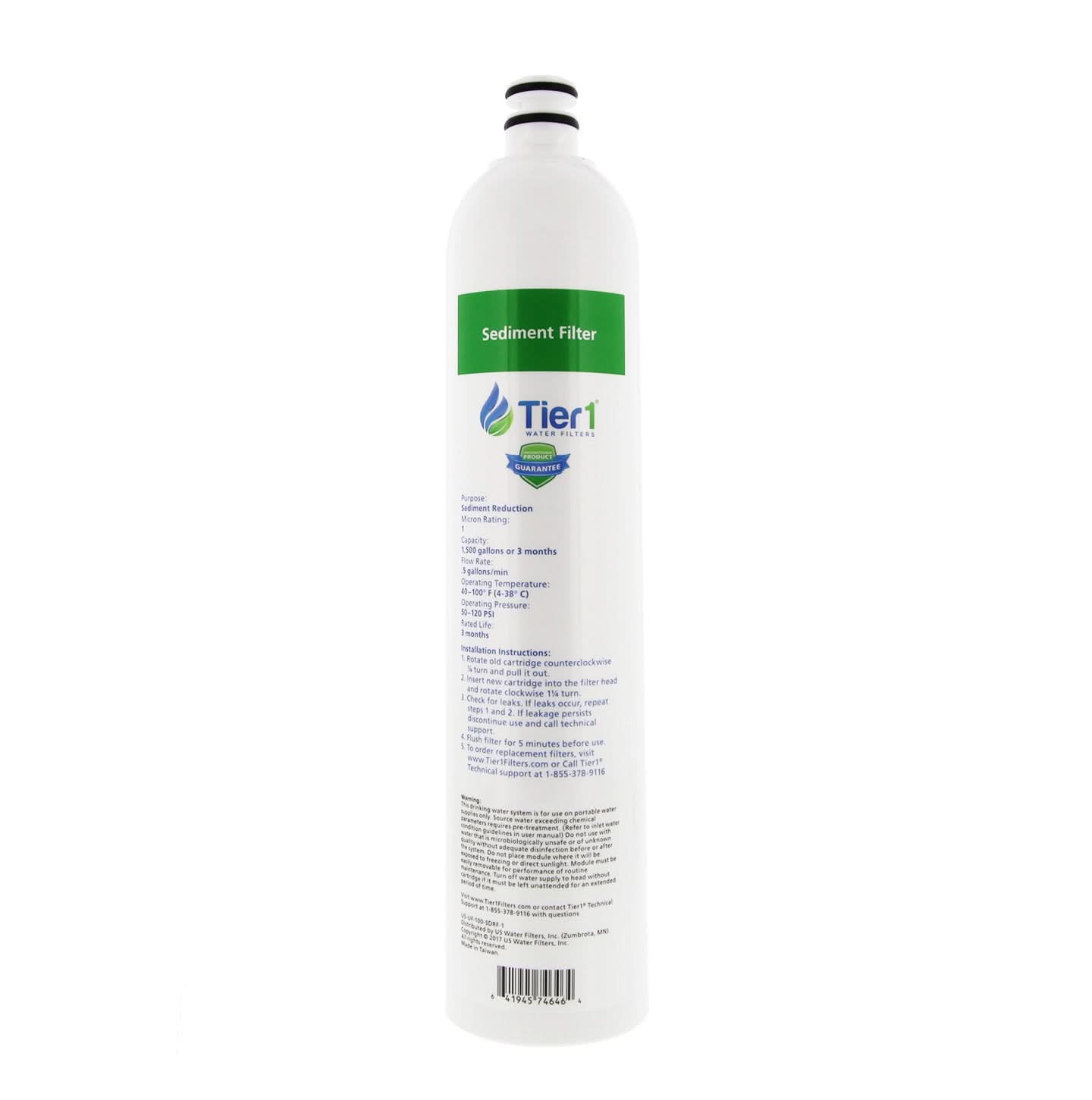 Tier1 US-UF-100-SDRF-1 4-Stage Ultra-Filtration Hollow Fiber Drinking Water System Replacement Sediment Filter (1 Micron) - WaterFilters.NET