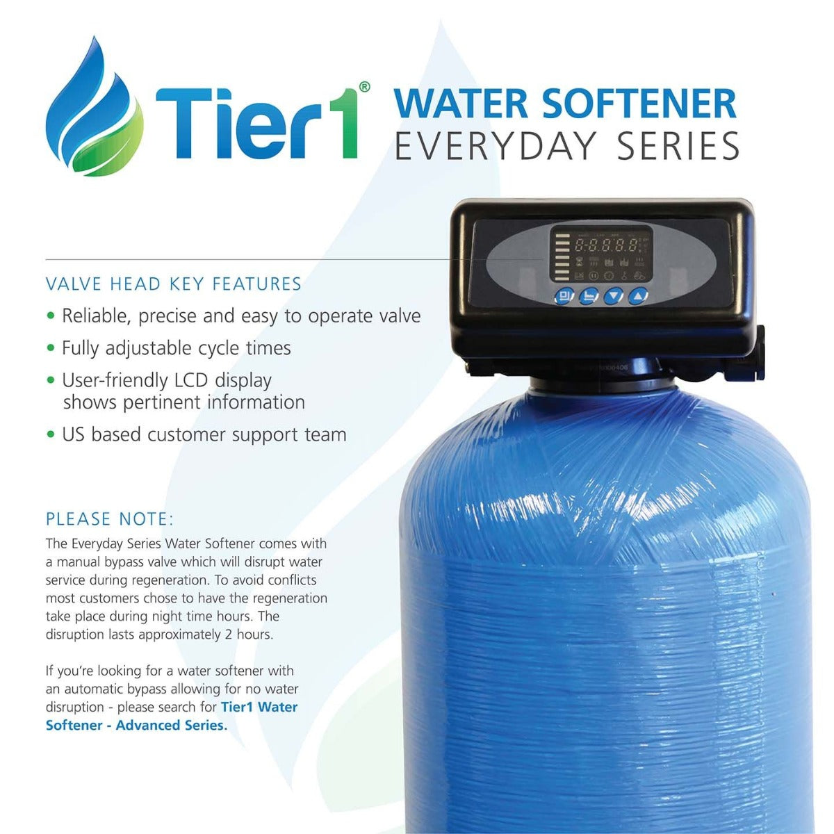 Everyday Series 64,000 Grain High Efficiency Digital Water Softener by Tier1