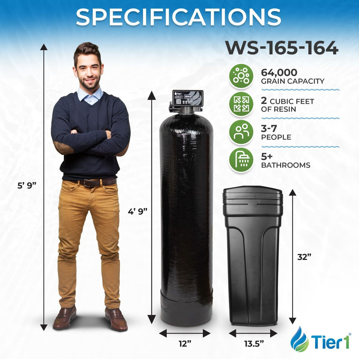 Everyday Series 64,000 Grain High Efficiency Water Softener - WaterFilters.NET
