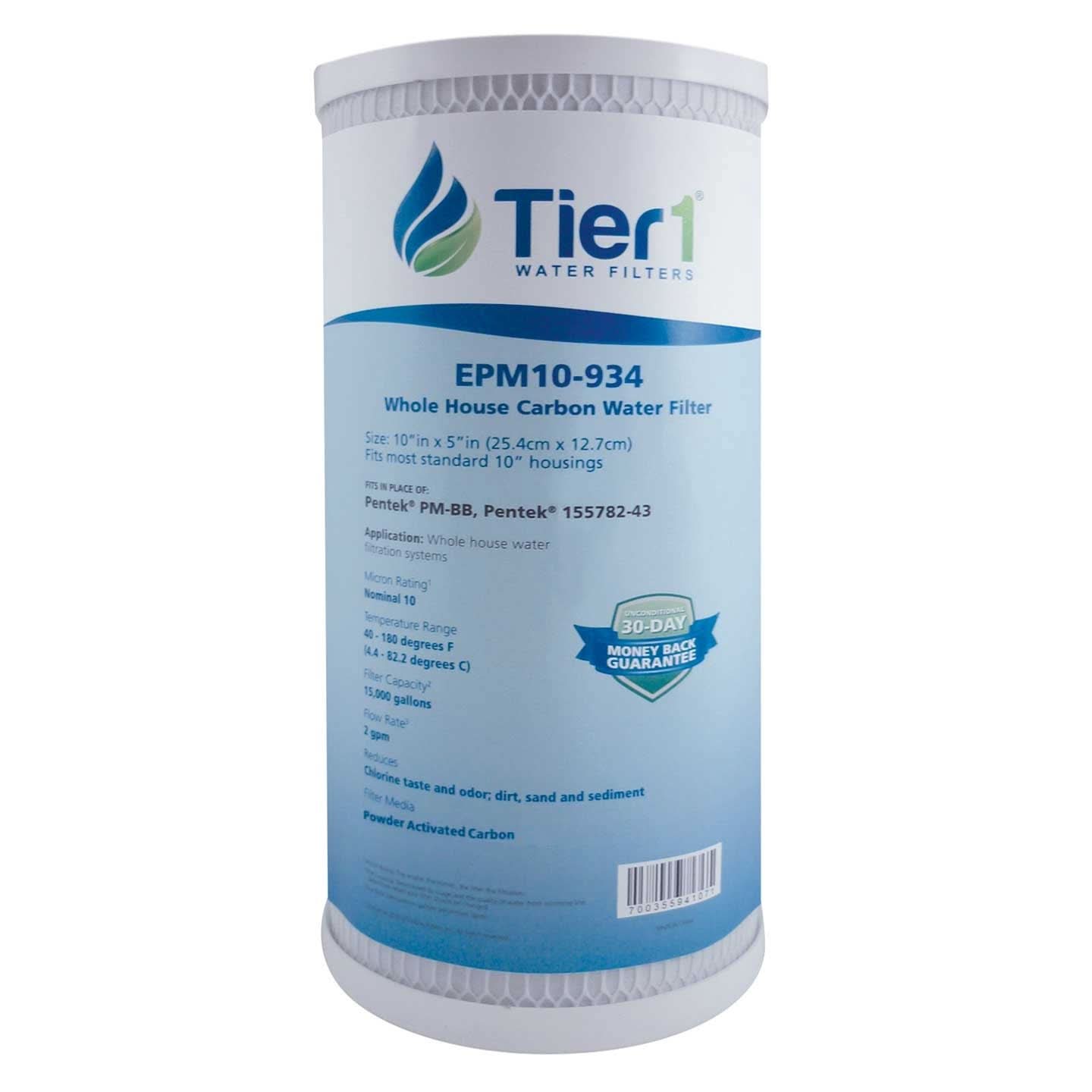 10 X 4.5 Carbon Block Replacement Filter by Tier1 (10 micron) - WaterFilters.NET