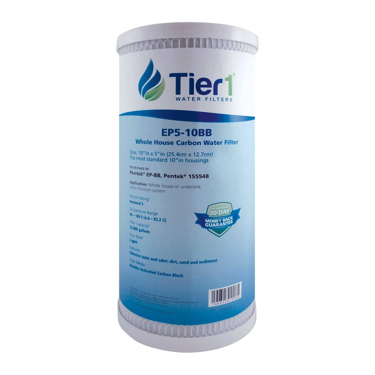 10 X 4.5 Carbon Block Replacement Filter by Tier1 (5 micron) - WaterFilters.NET