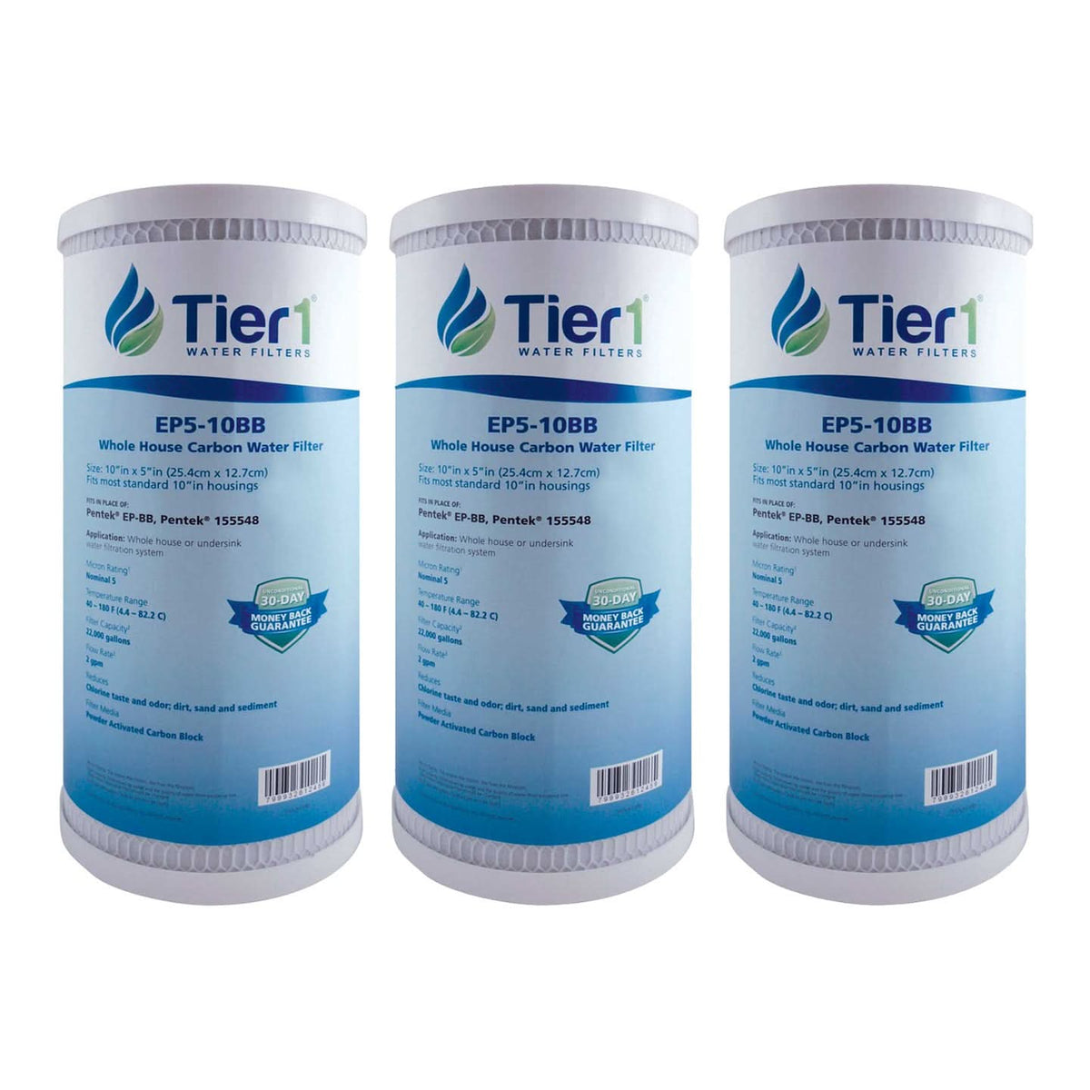 10 X 4.5 Carbon Block Replacement Filter by Tier1 (5 micron) - WaterFilters.NET
