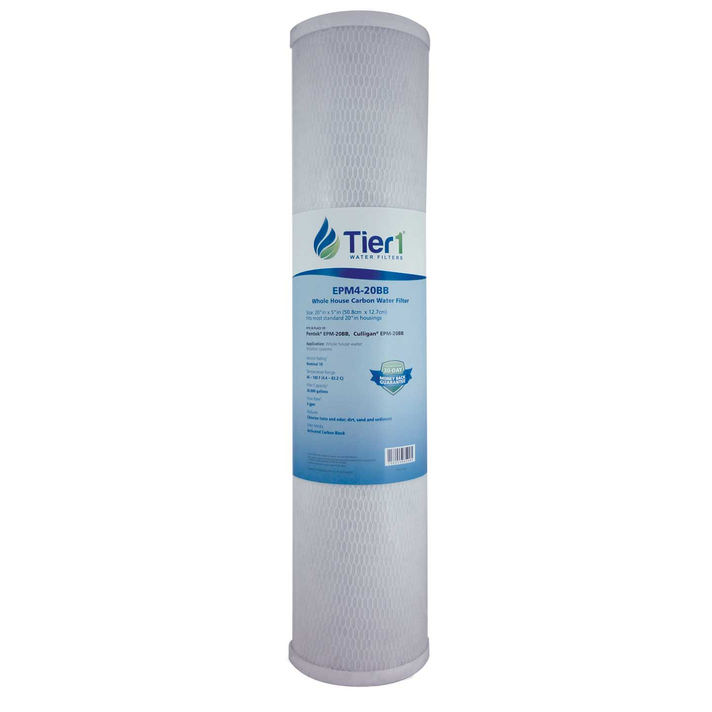 20 X 4.5 Carbon Block Replacement Filter by Tier1 (10 micron)